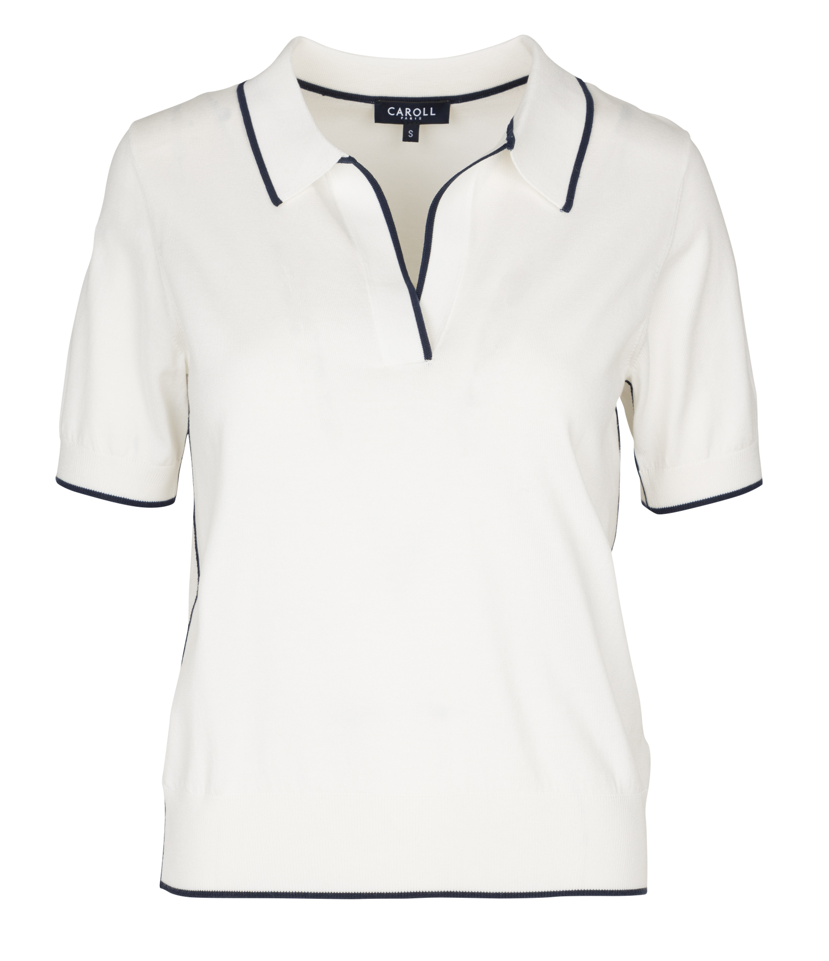 Pull droit col classique CAROLL Beige