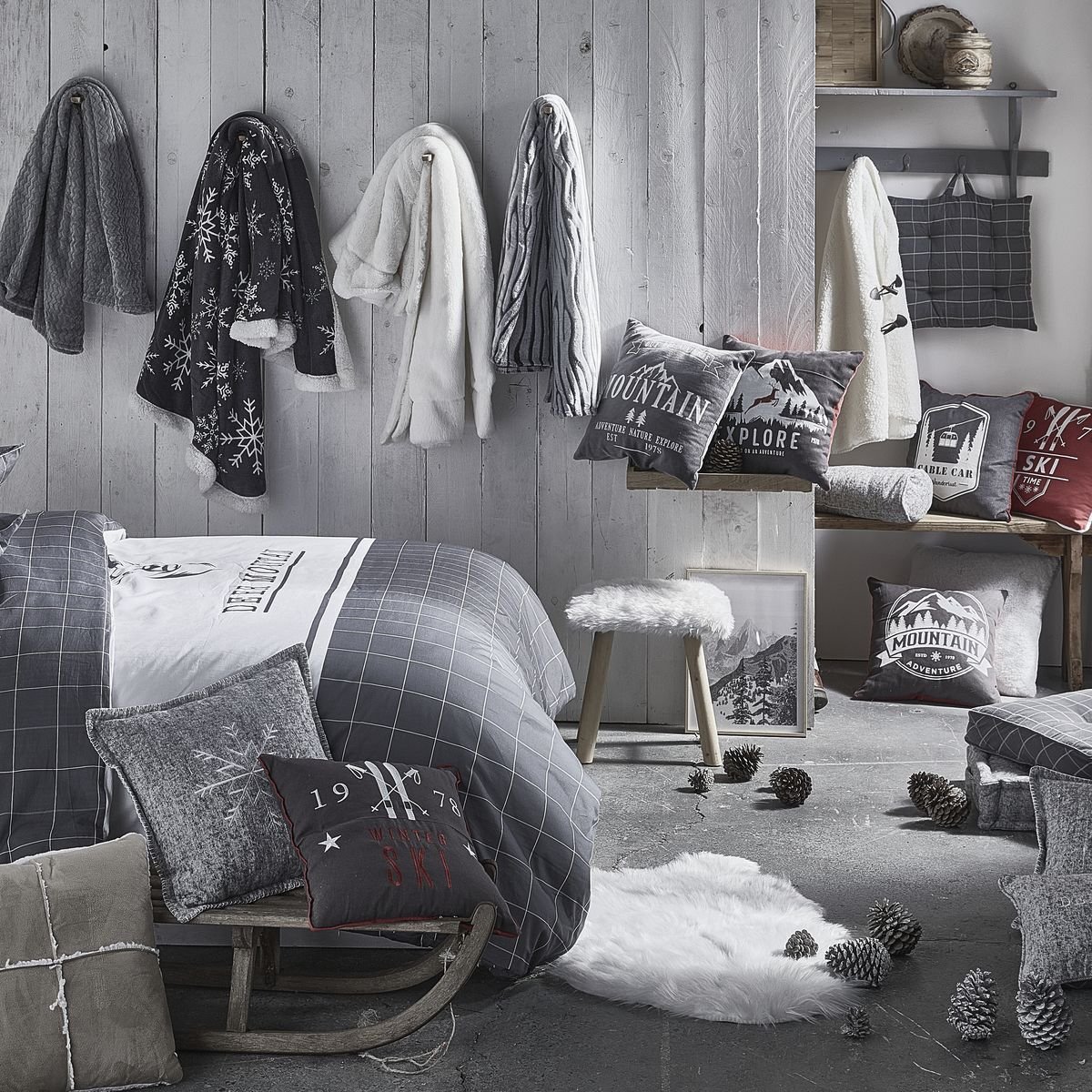 Embossed plaid TODAY LINGE DE MAISON Grey