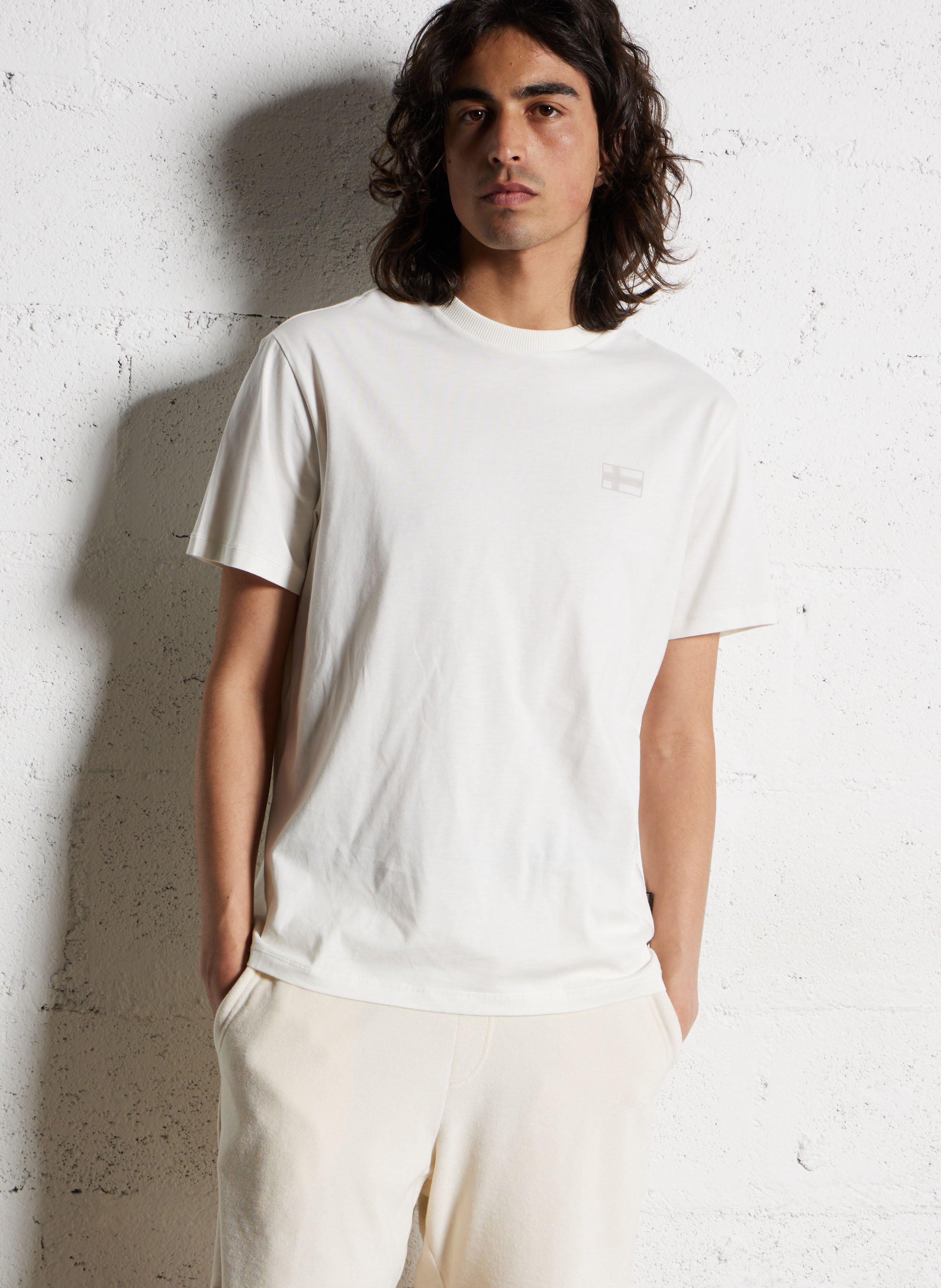 Gerade geschnittenes Rundhals-T-Shirt aus Baumwolle NAPAPIJRI Weiss