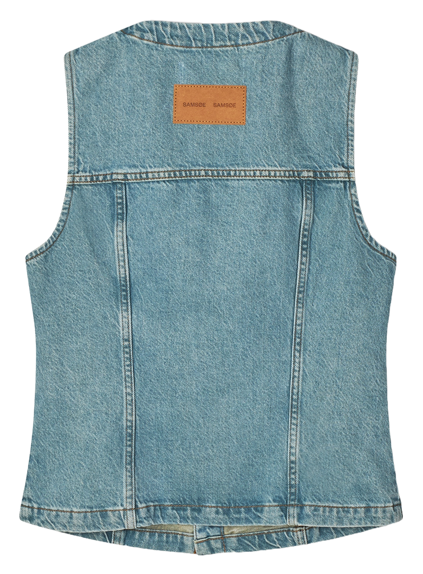 Top col v en denim SAMSOE SAMSOE Bleu