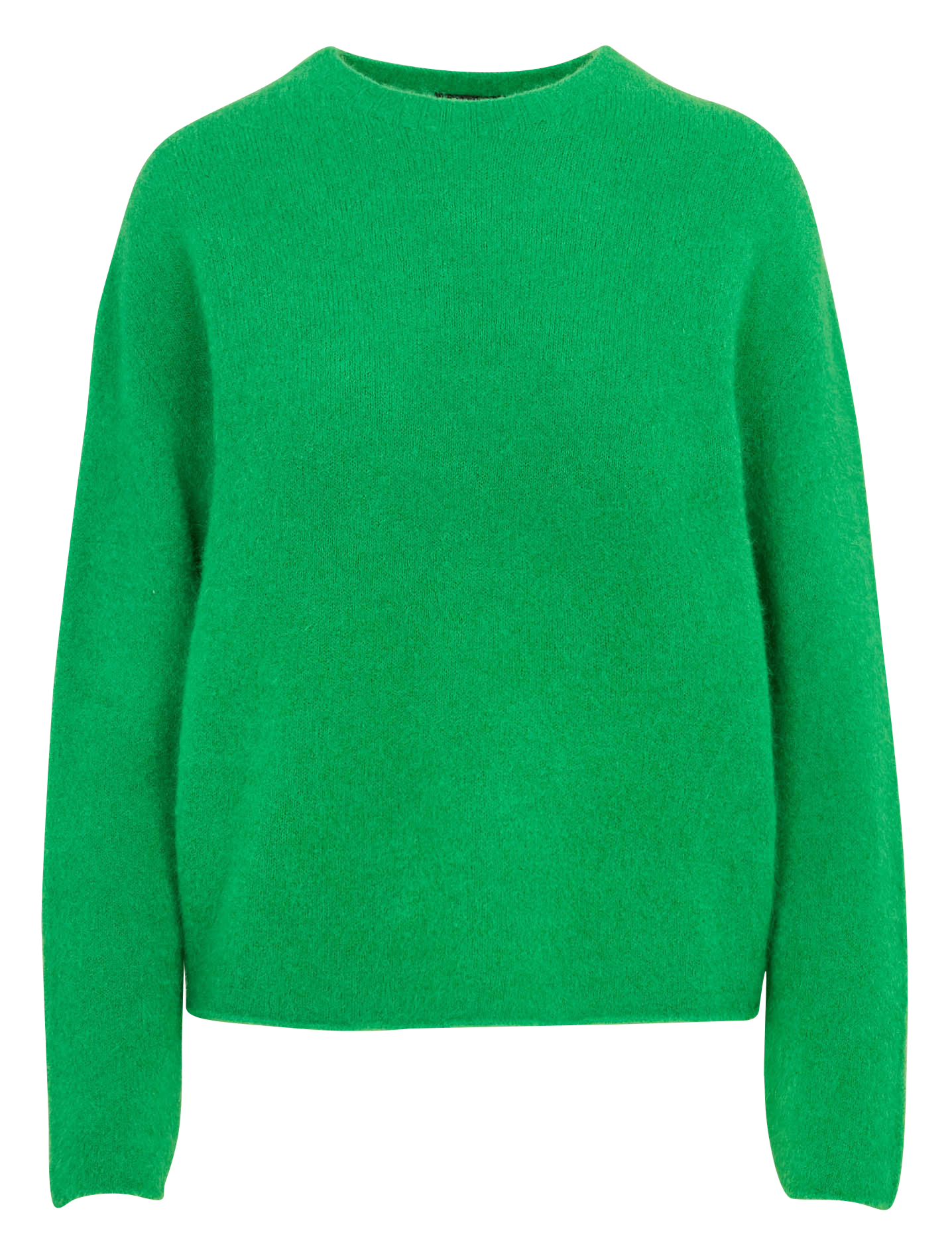 Pull ample col rond en alpaga mélangé ONE STEP Vert