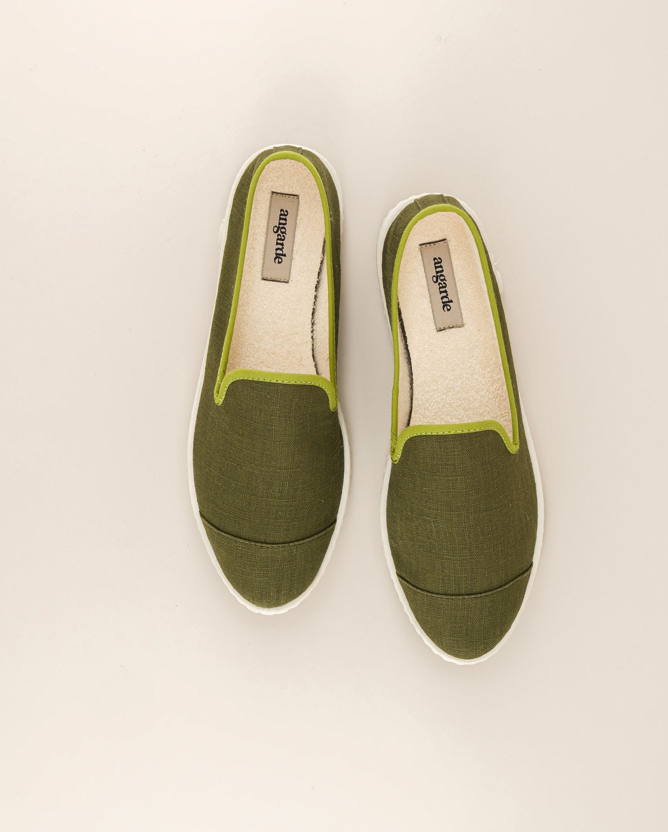 Women's linen slippers, pistachio green ANGARDE Green