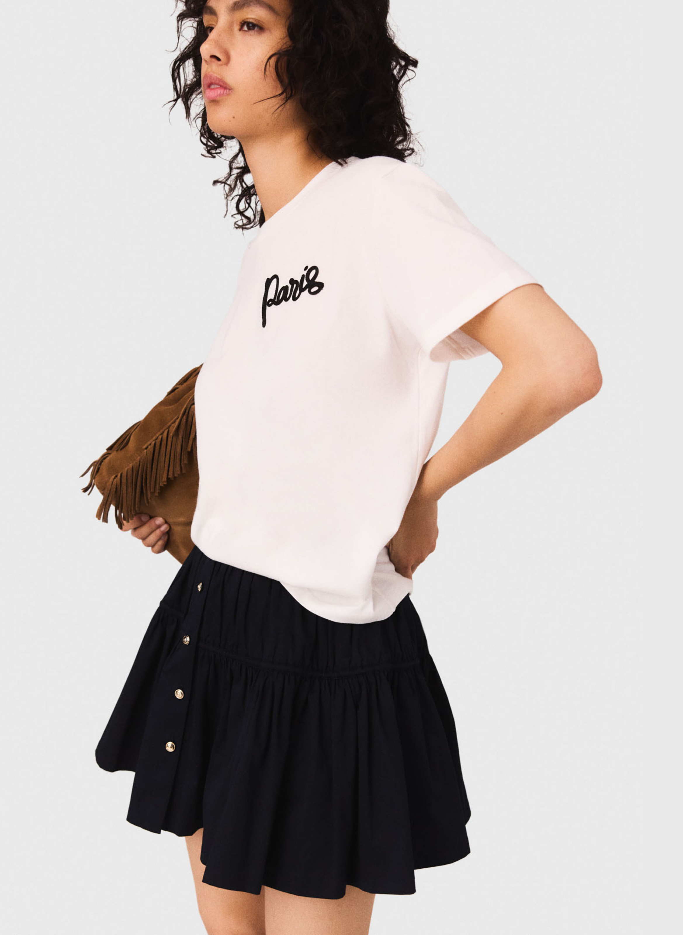 Effen T-shirt MAJE Wit