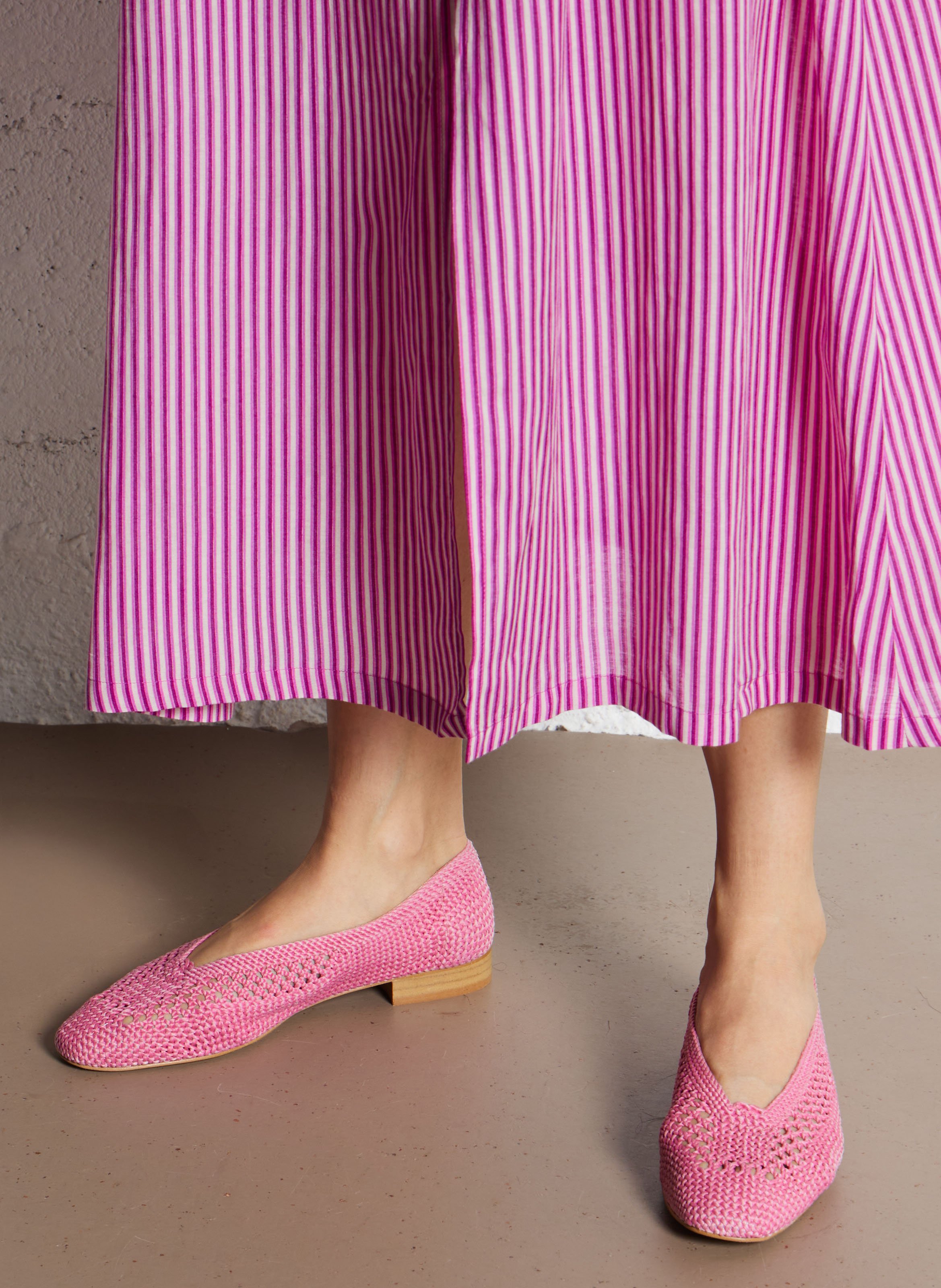 Straw ballet flats MAISON 123 Pink