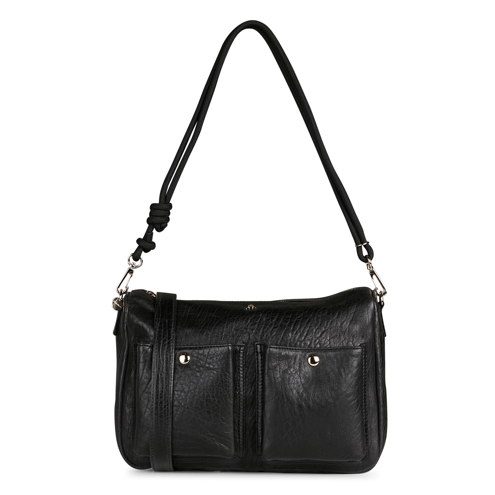 Sac bandoulière en cuir craquelé CRAIE STUDIO Noir