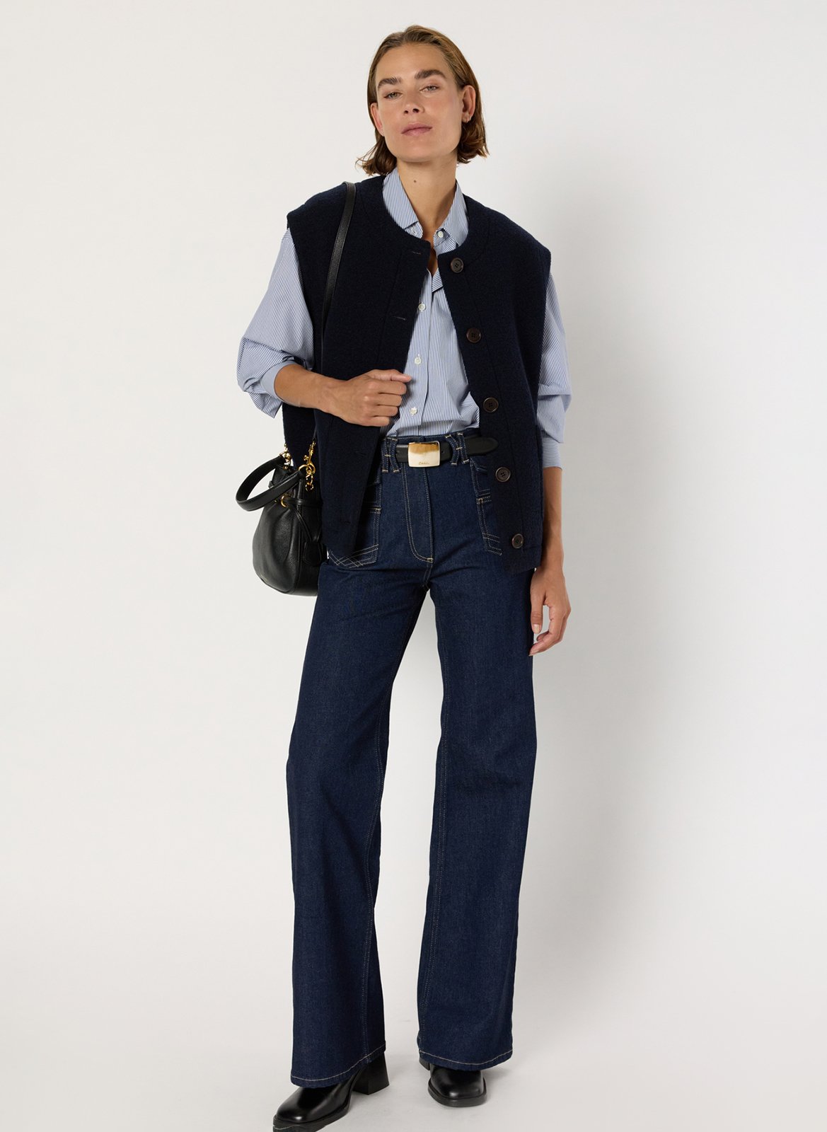 Round-neck wool jacket GERARD DAREL Blue