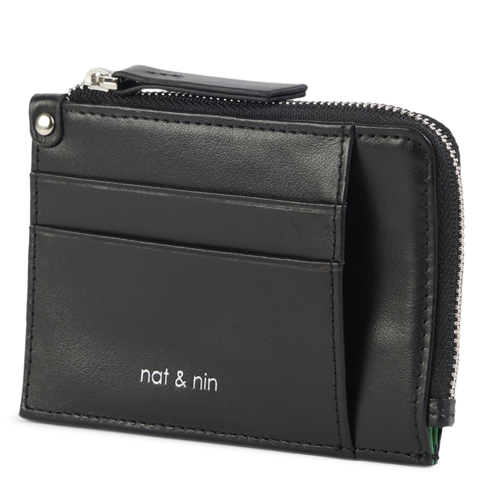 Porte-cartes en cuir NAT & NIN Noir