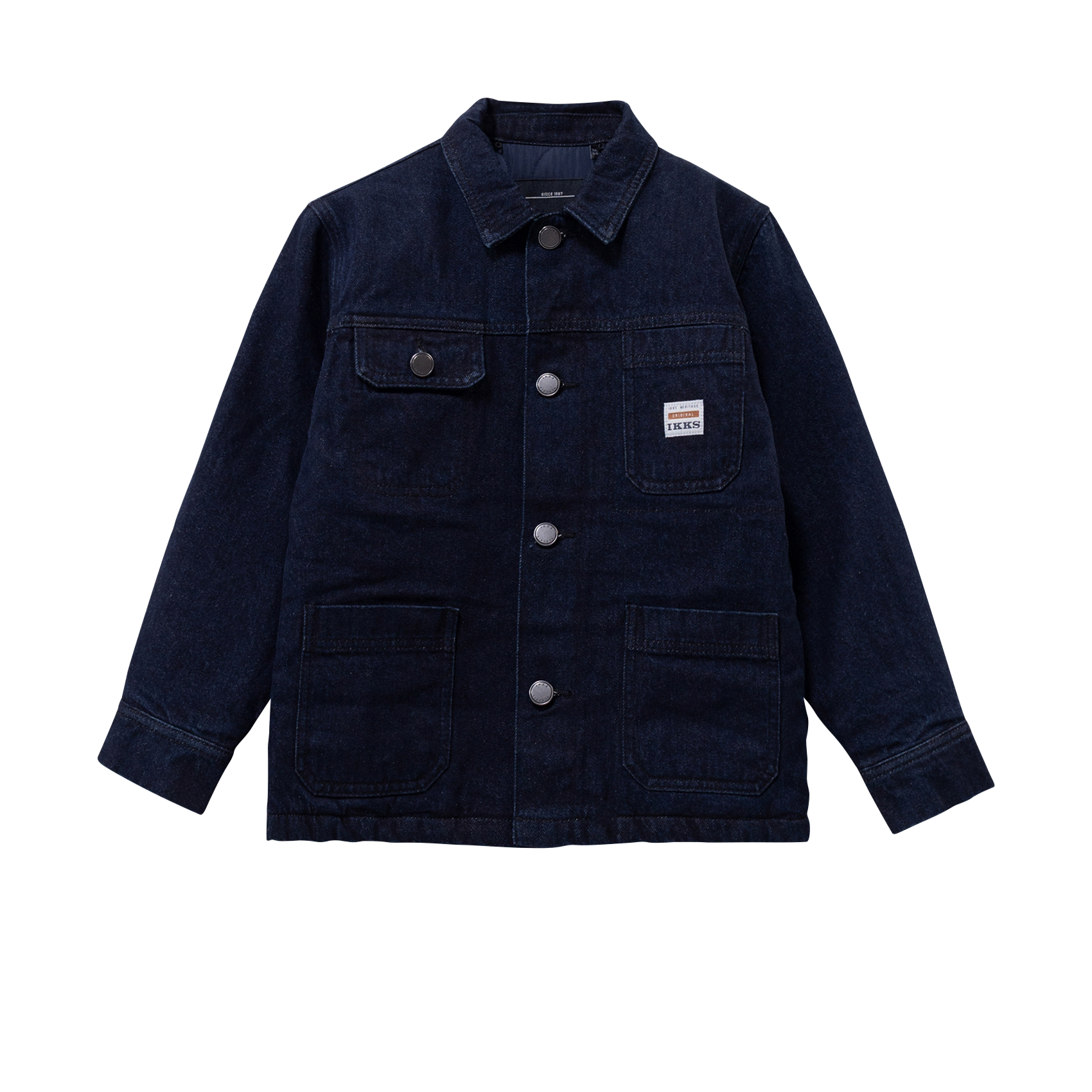 Veste droite col classique en coton IKKS JUNIOR Bleu