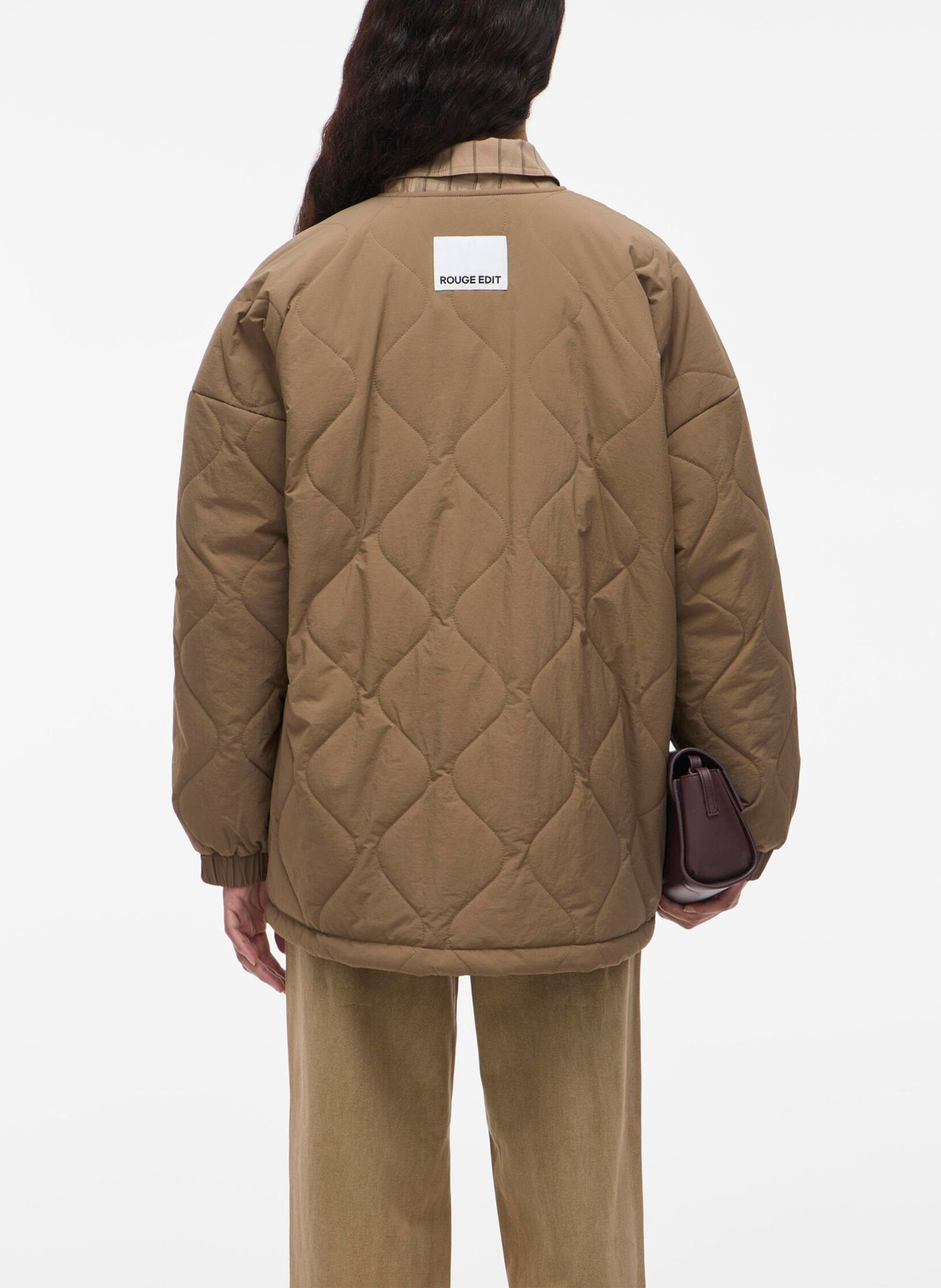 Veste ample col rond matelassée ROUGE EDIT Marron