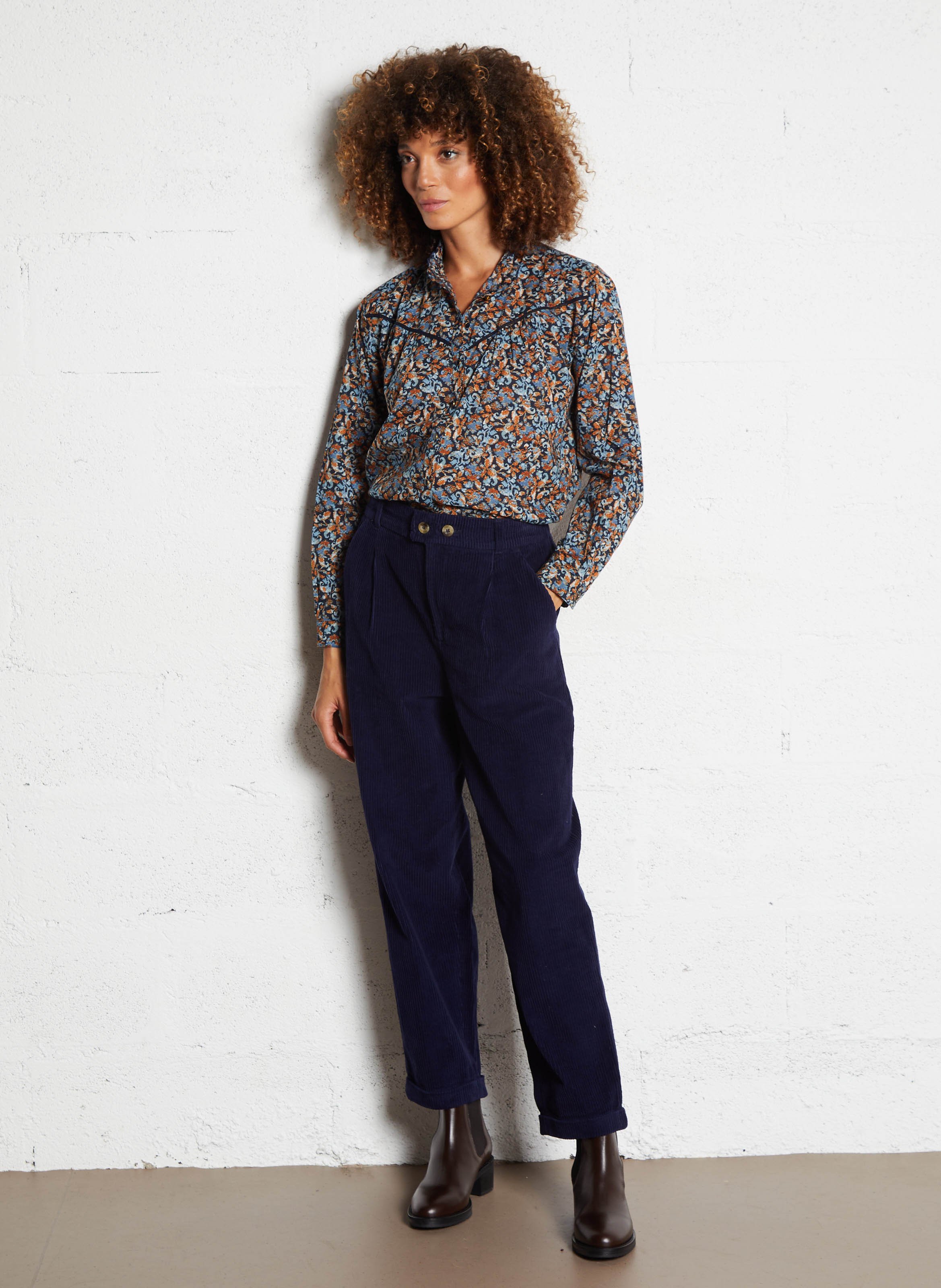 Printed jacket with round neck I CODE Blue