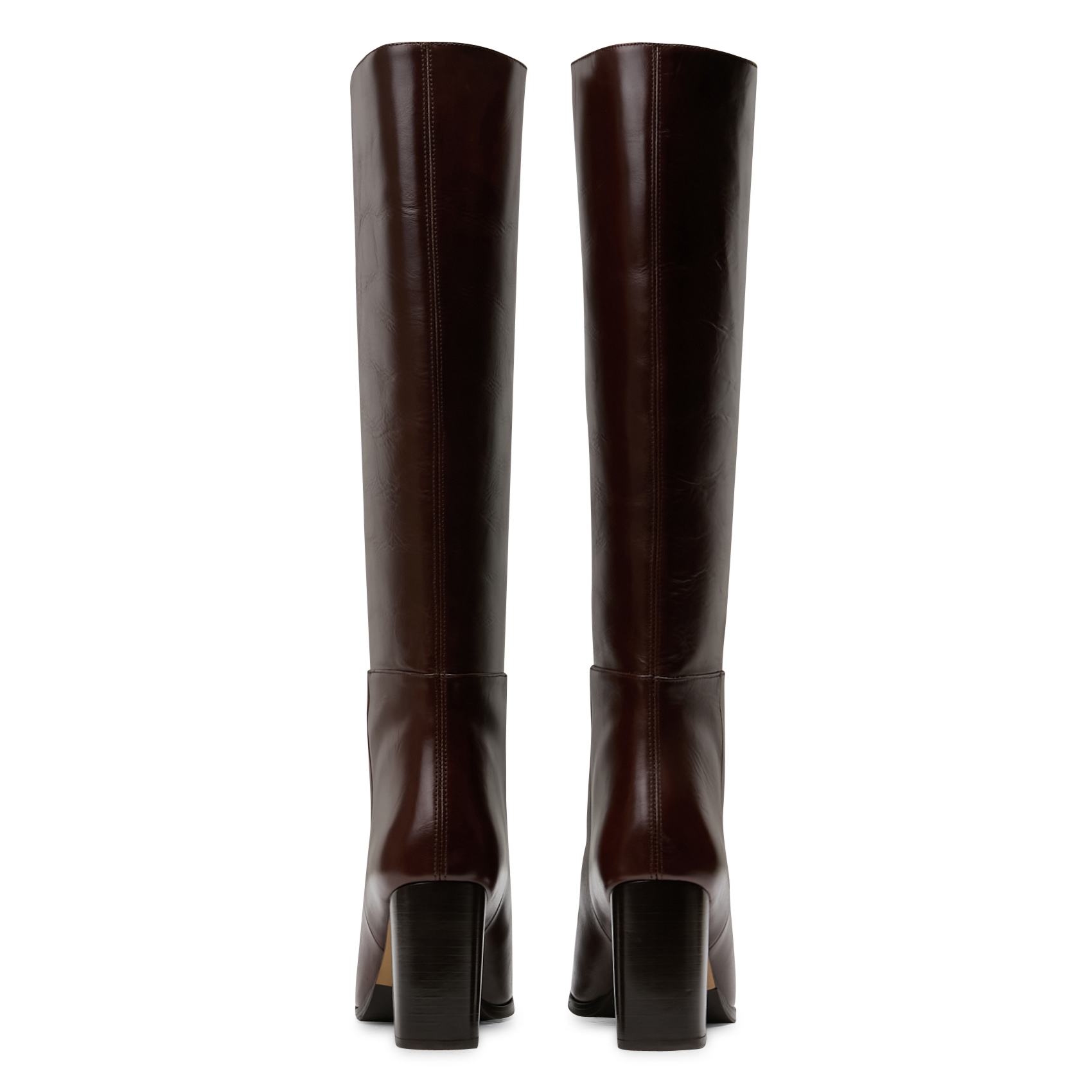 Bottes à talons en cuir RIVECOUR Marron