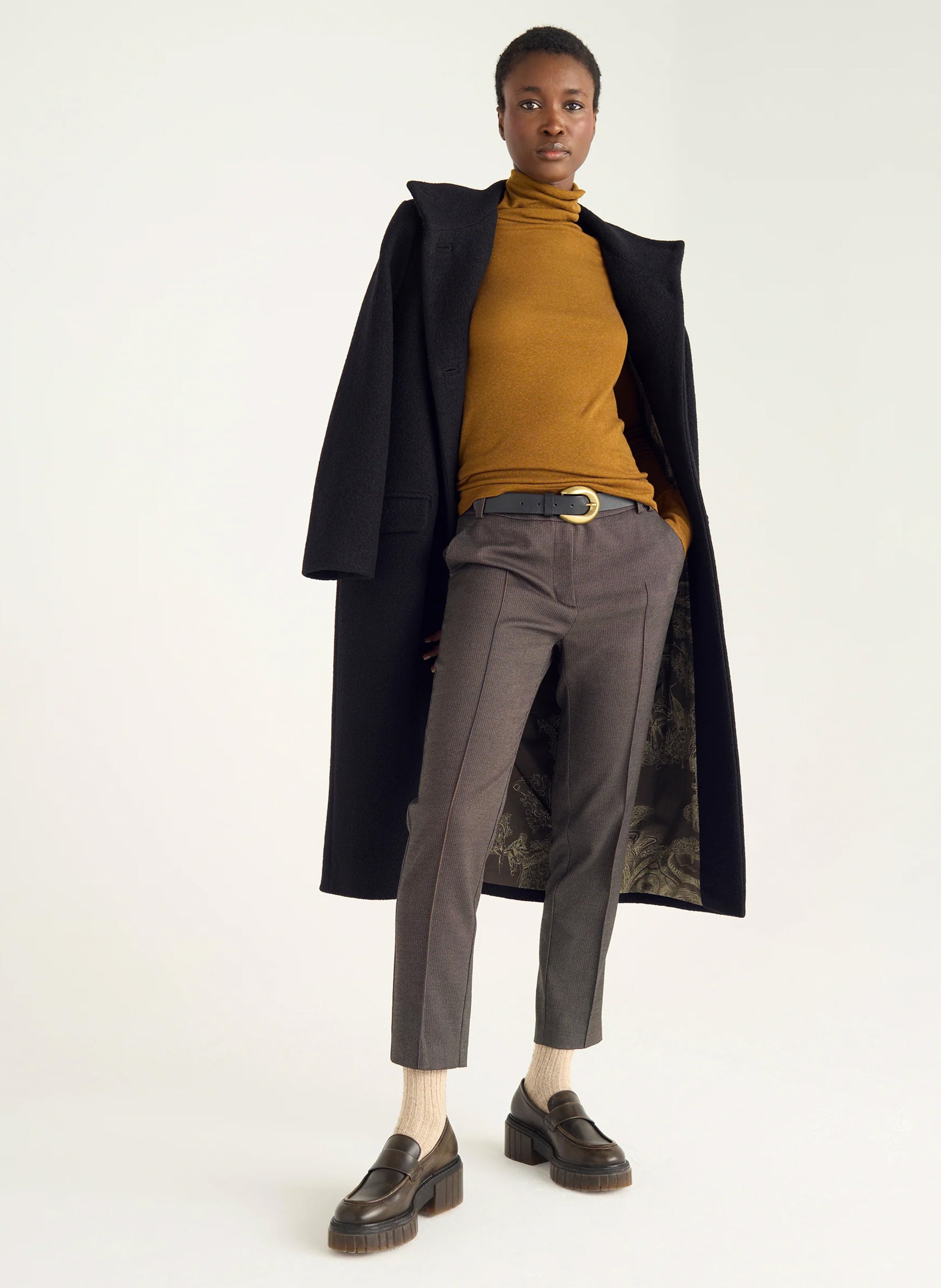 Slimfit-Hose aus Lederimitat ACOTE Braun