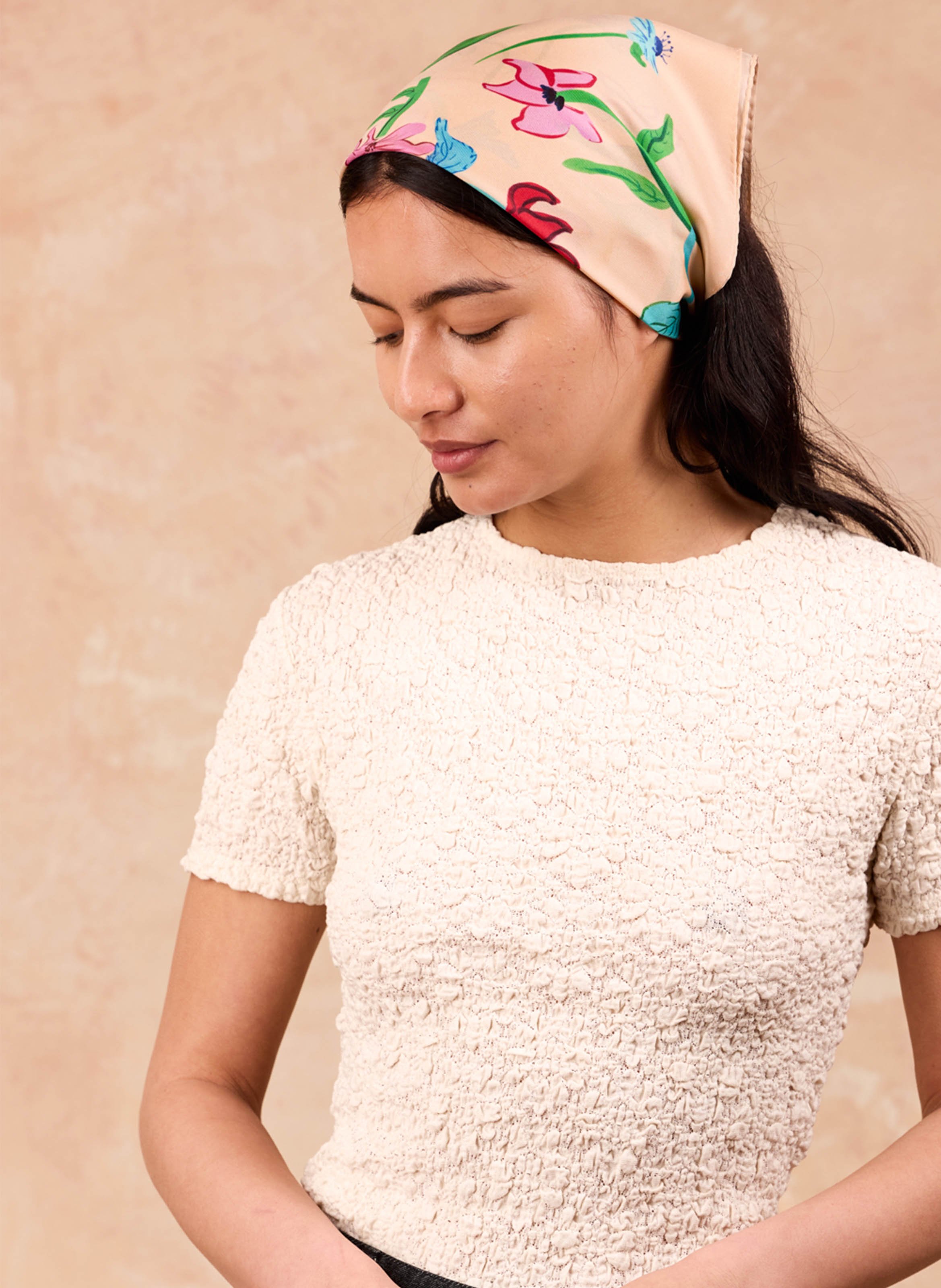 Floaty silk scarf PETITJEAN PARIS Pink