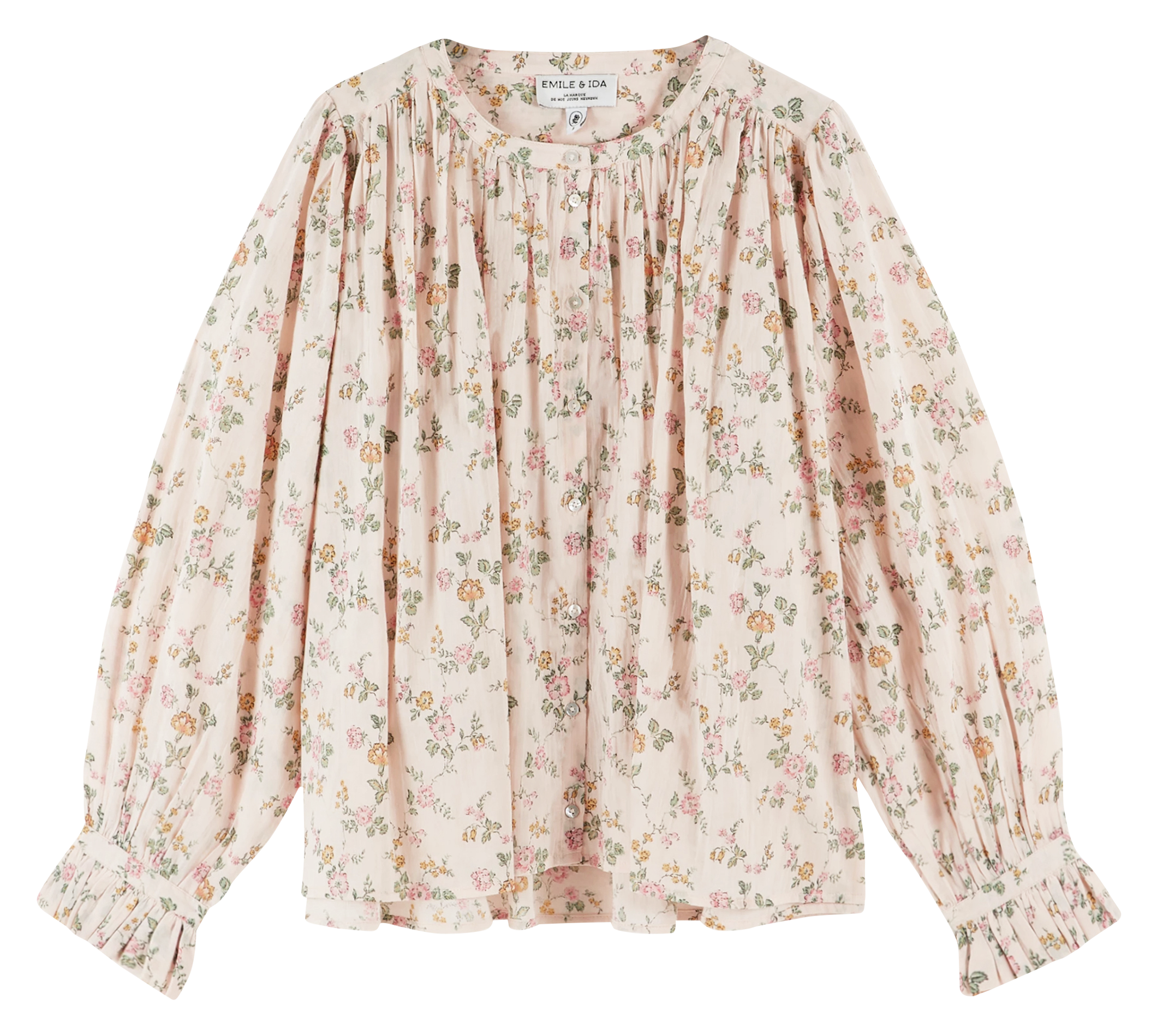 Round-neck organic cotton shirt EMILE ET IDA Red