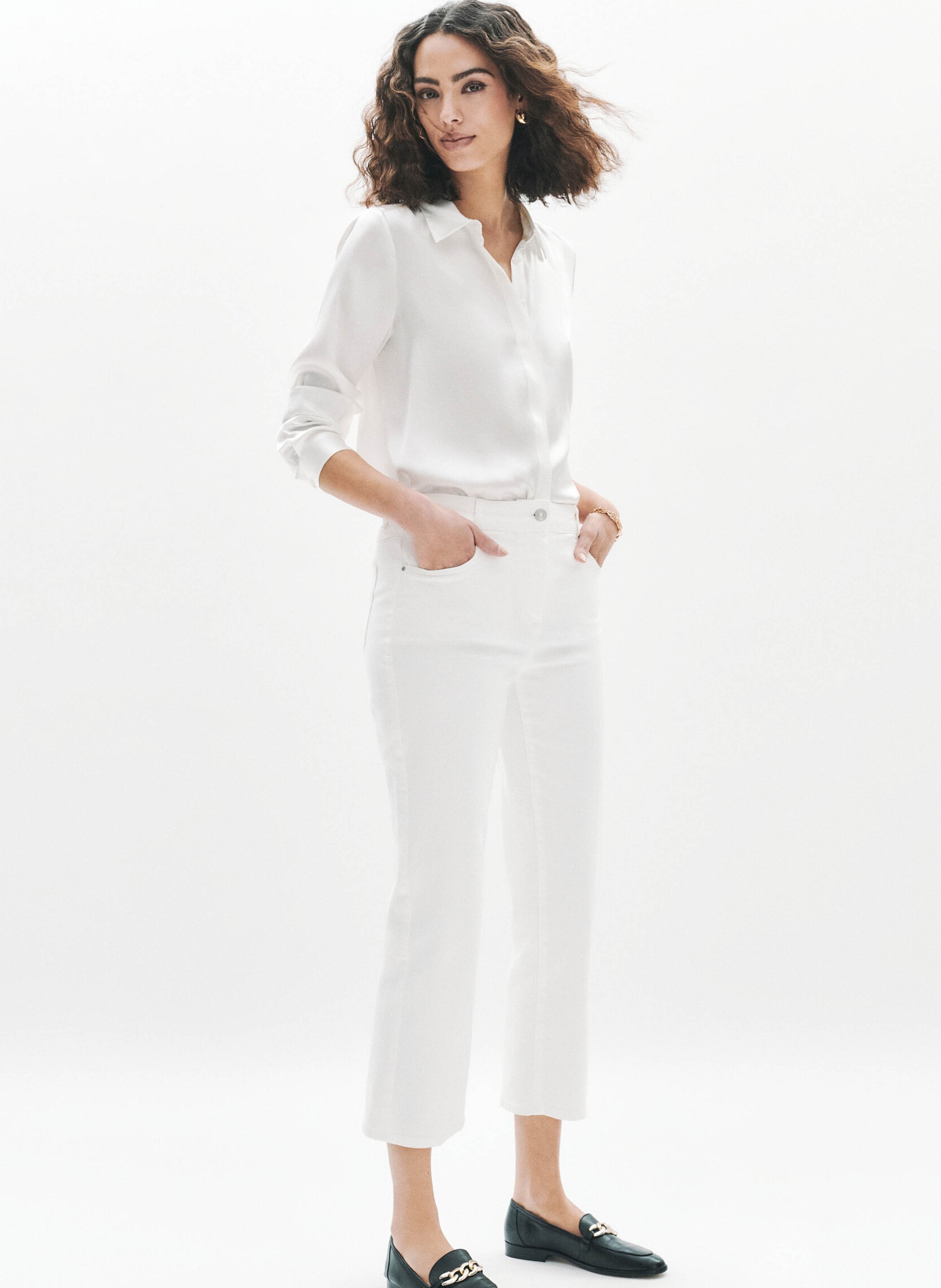 Jean droit à taille mi-haute CAROLL Blanc