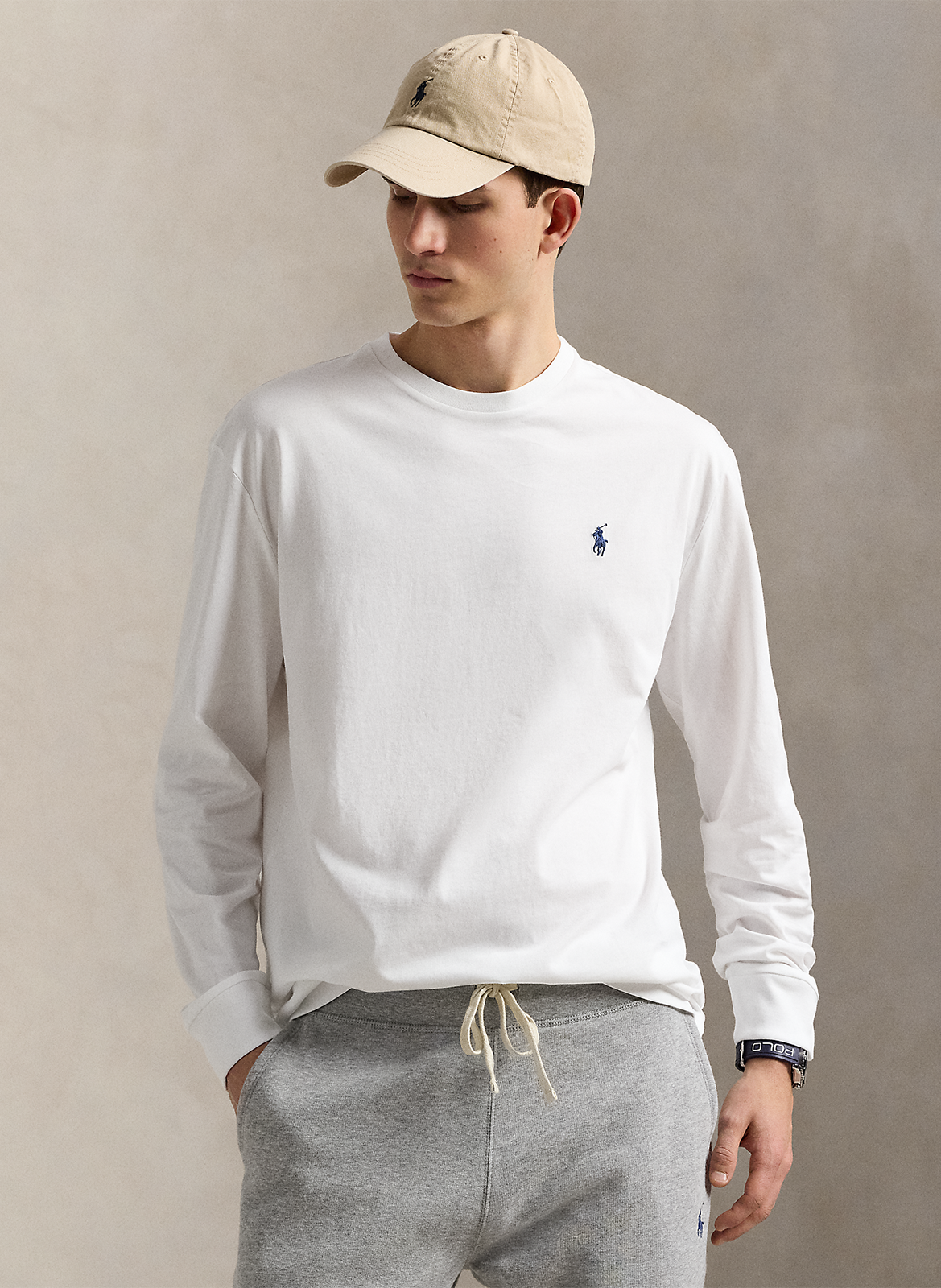 T-shirt col rond en coton POLO RALPH LAUREN Blanc