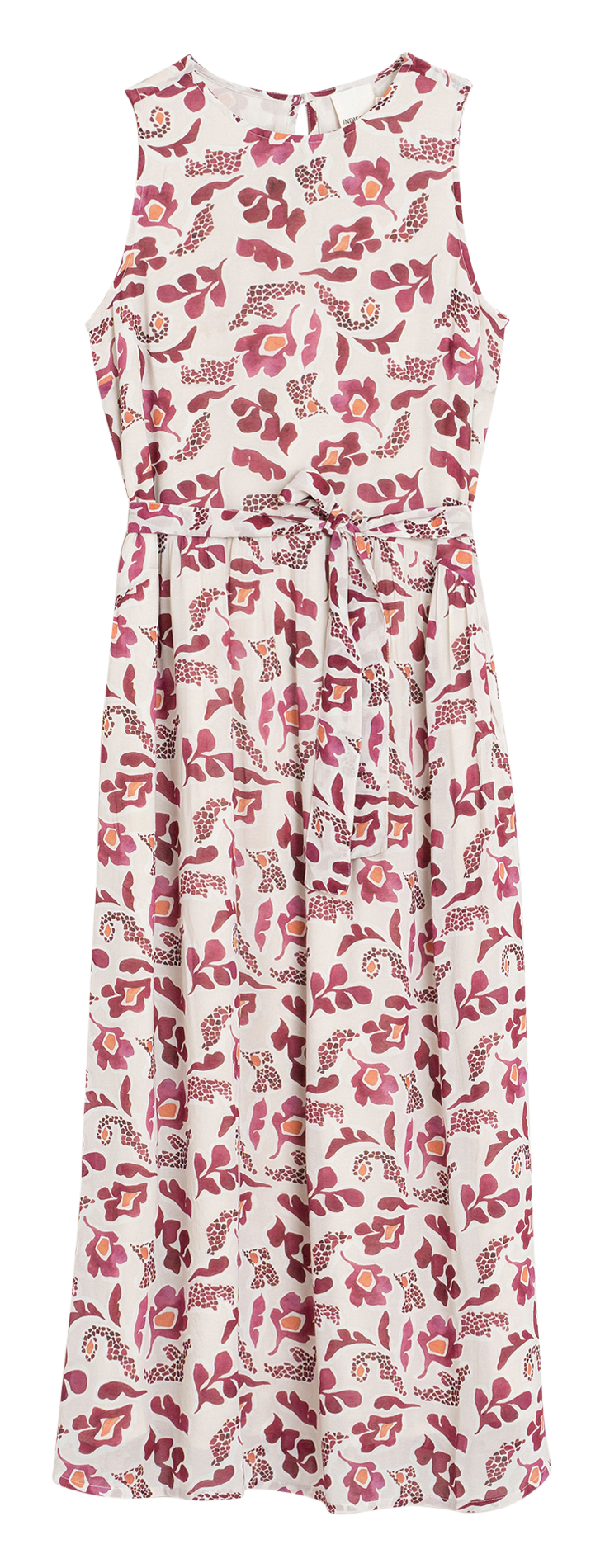 Lange, mouwloze jurk met print INDI & COLD Roze