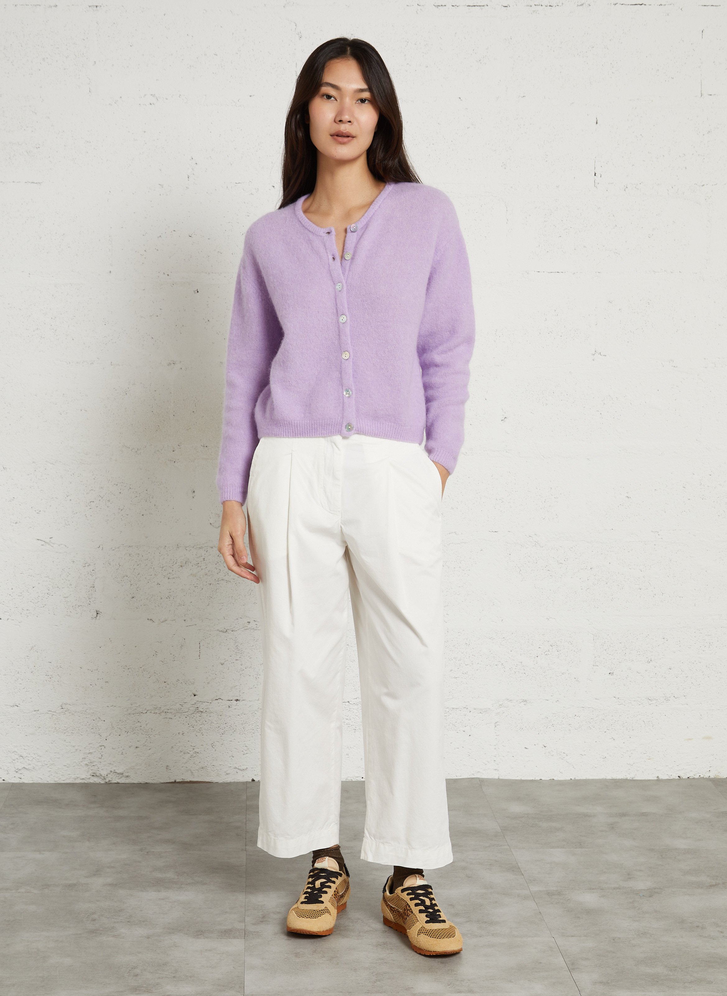 Ruimvallend vest met ronde hals - wolblend AMERICAN VINTAGE Violet