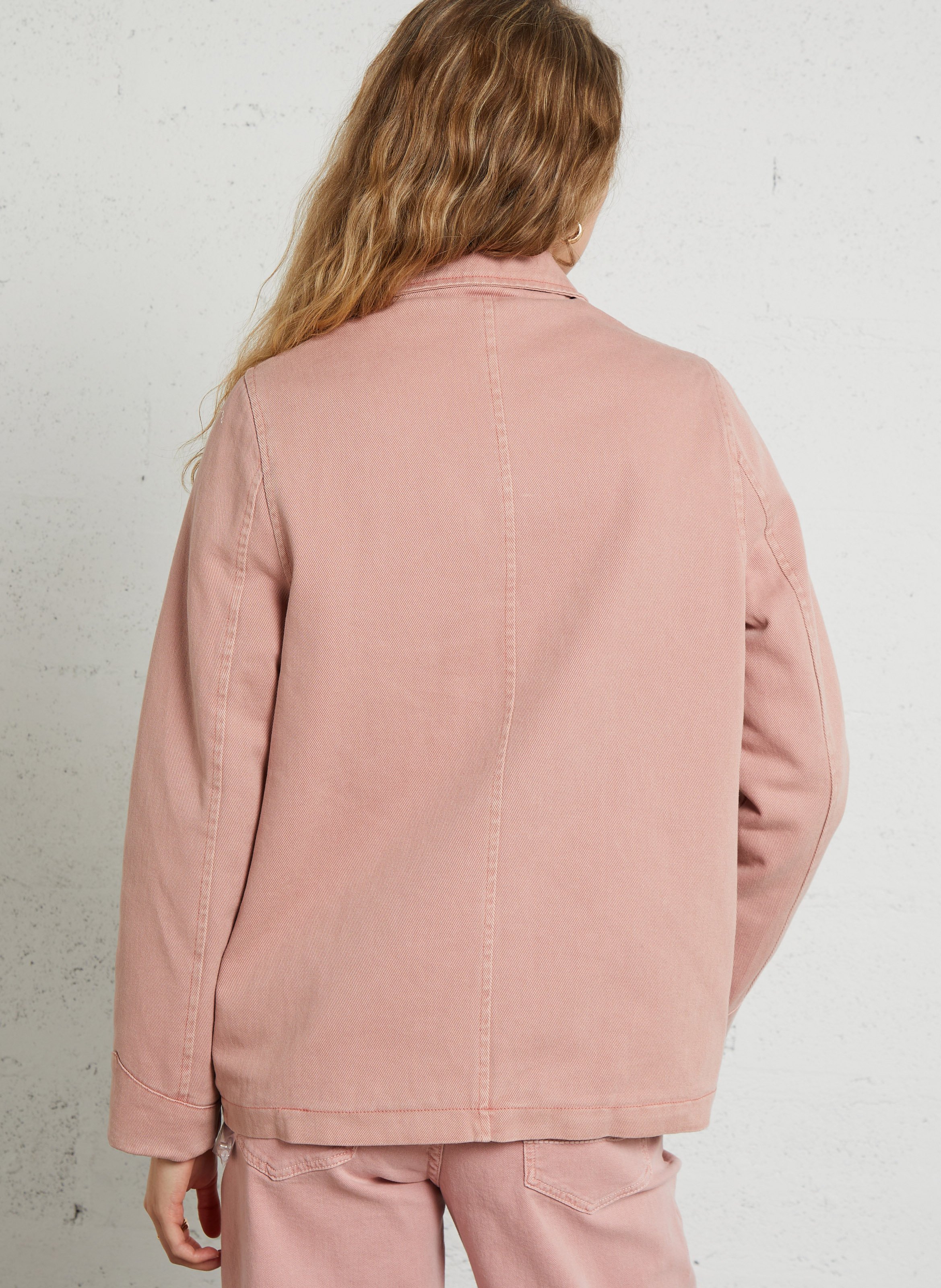 Denim jacket with classic collar SUD EXPRESS Pink