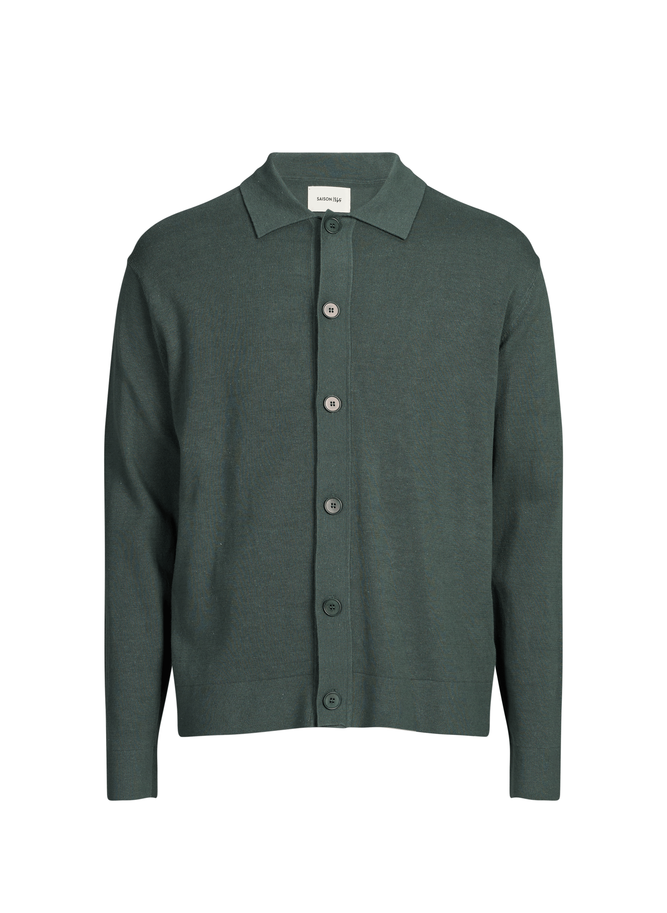 Cardigan droit col classique en coton et lin mélangé SAISON 1865