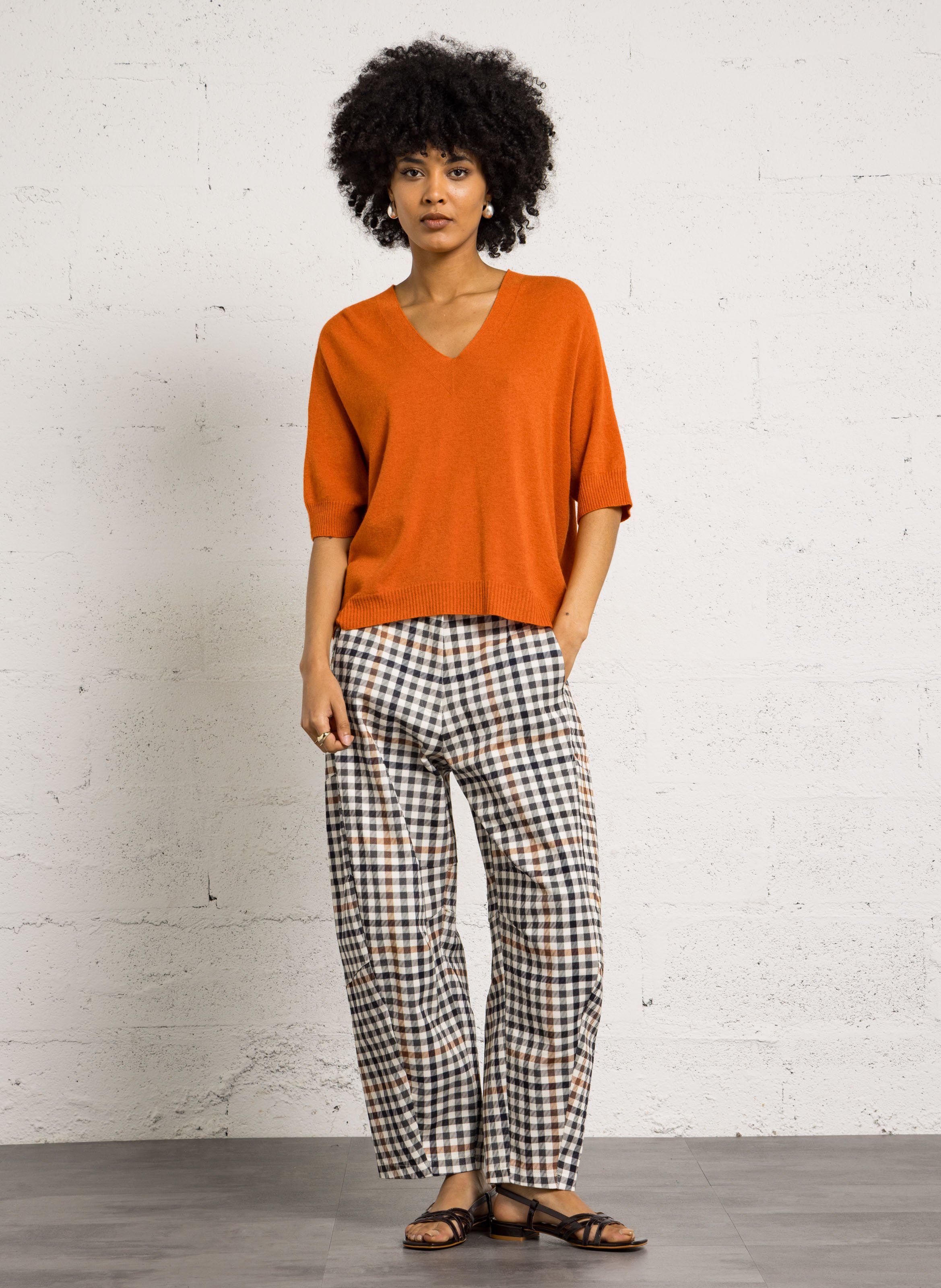 Pantalon ballon à carreaux IMPERIAL Beige