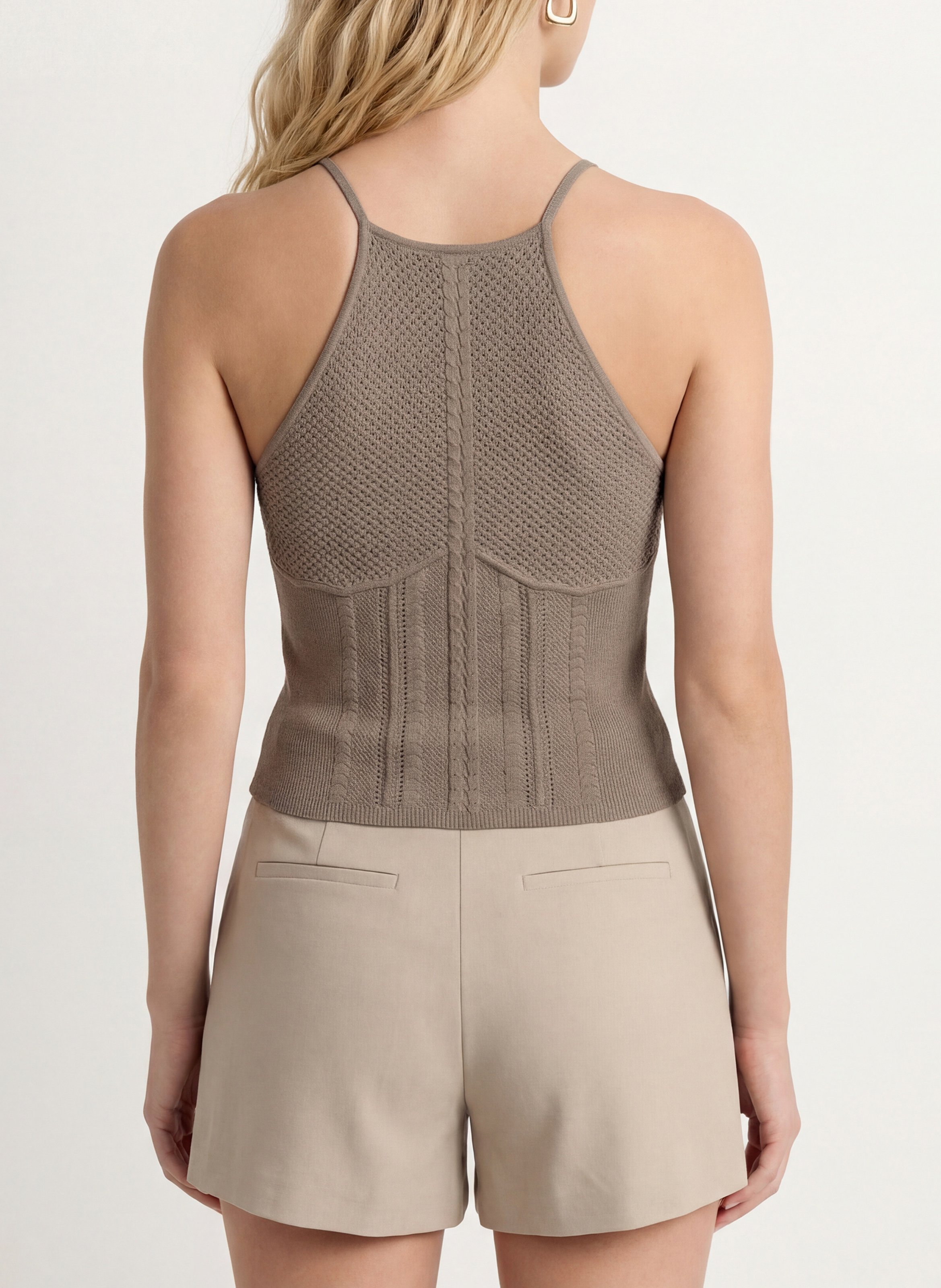 Rundhals-Top aus Strick KOOKAI Braun