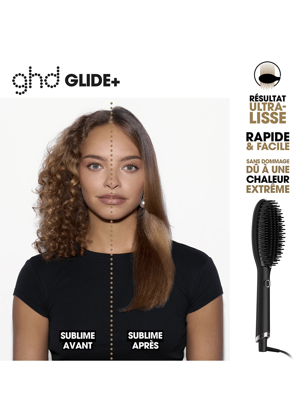 Brosse lissante professionnelle ghd Glide+ GHD Noir