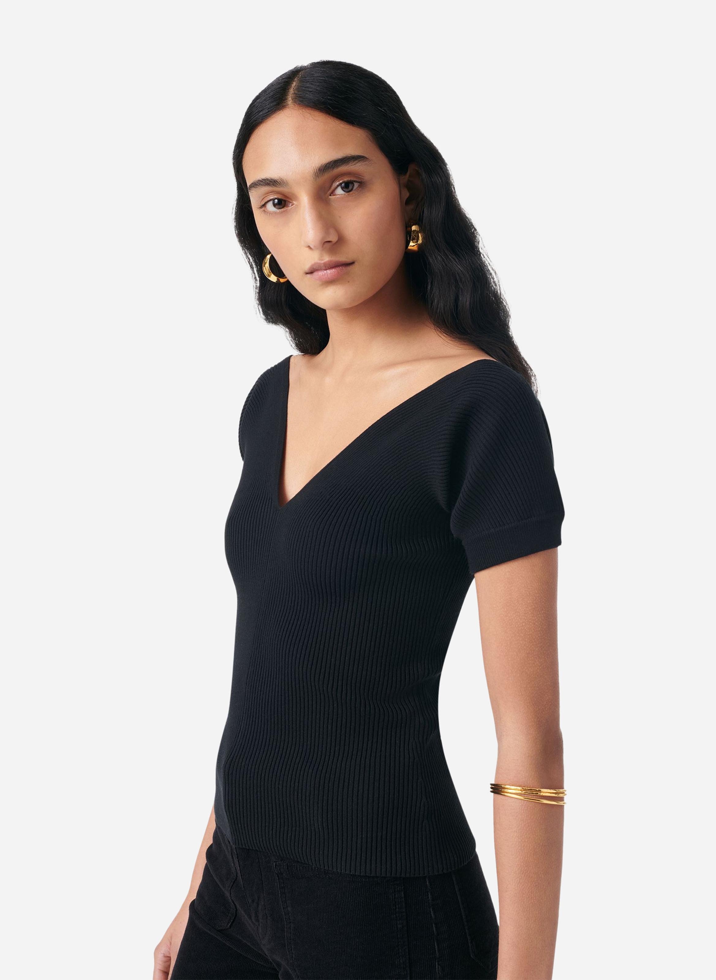 Top met V-hals VANESSA BRUNO Zwart