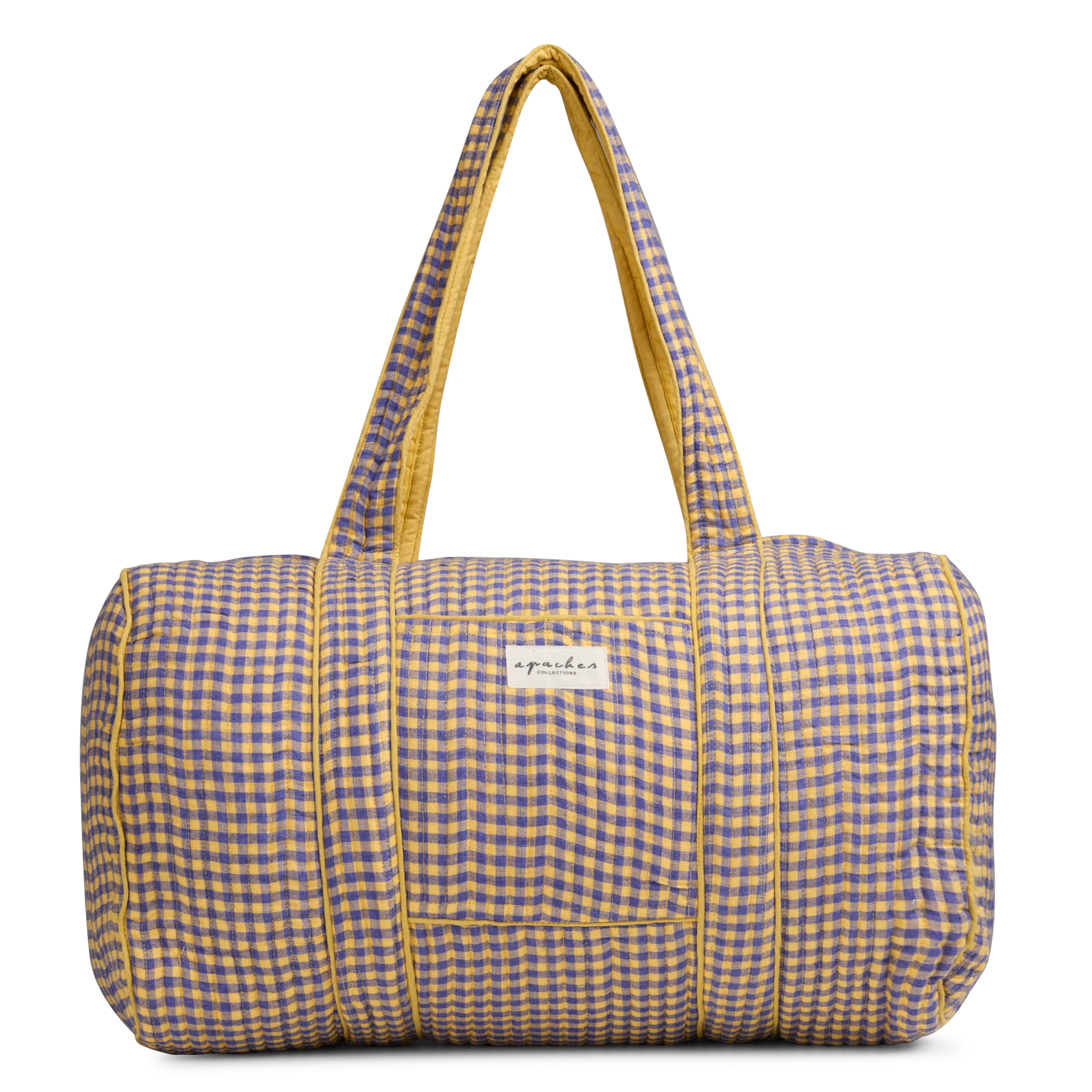 Sac à carreaux en coton matelassé APACHES COLLECTIONS Bleu