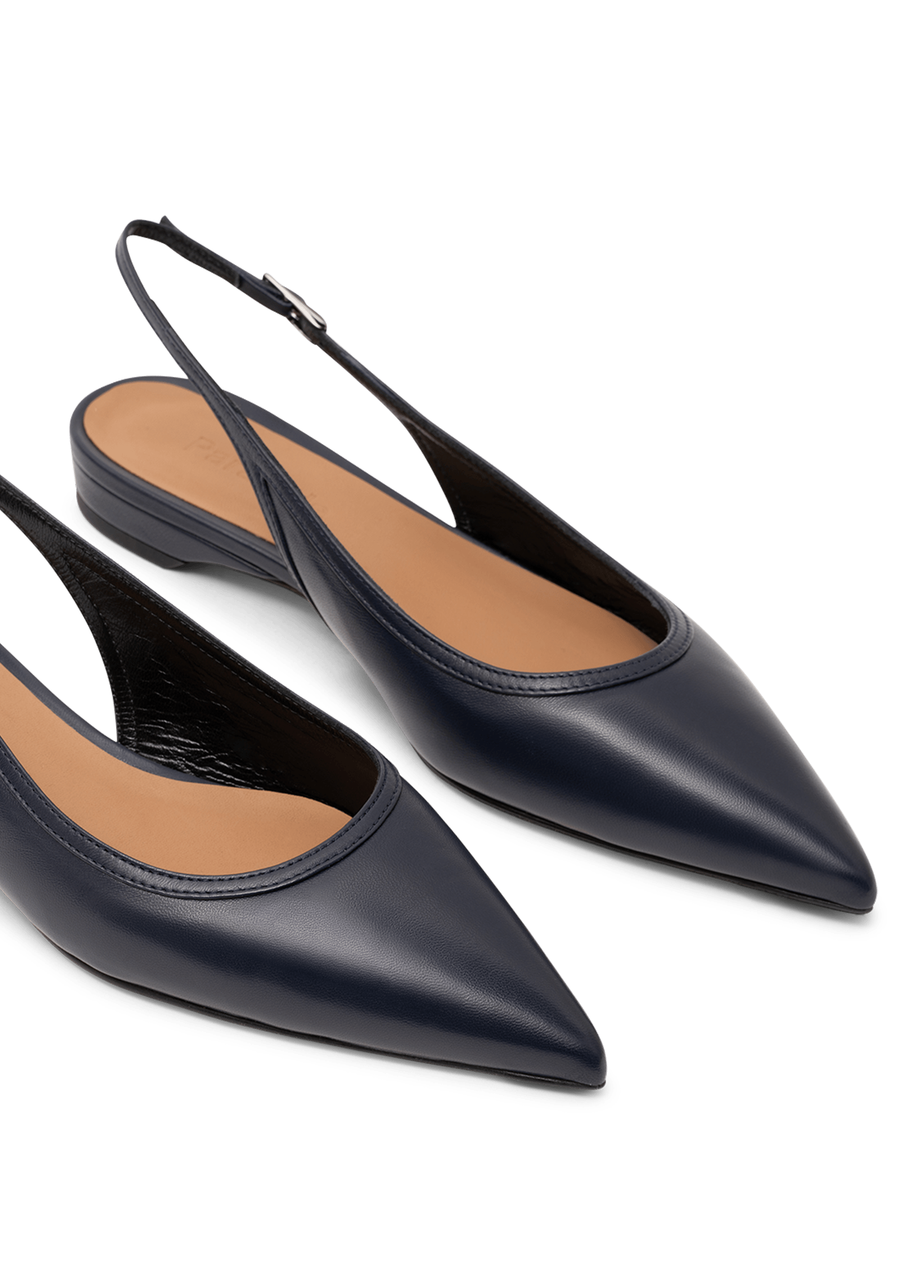 Navy nappa leather ballet flats PARALLELE PARIS Blue