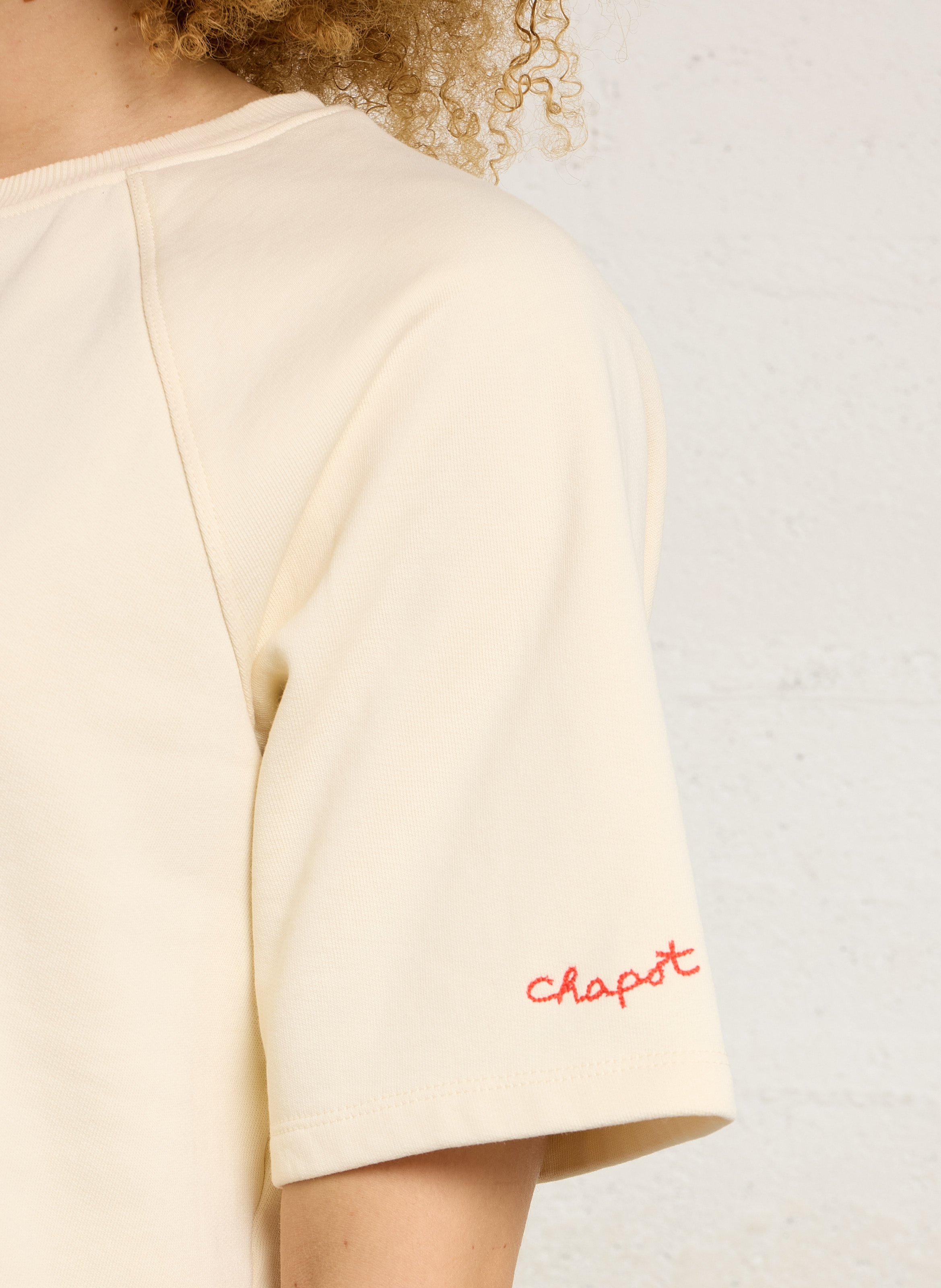 Oversized sweatshirt with sun embroideries FABIENNE CHAPOT White