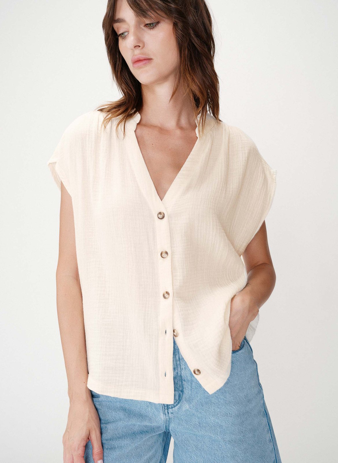 Cotton tunic top GRACE ET MILA White