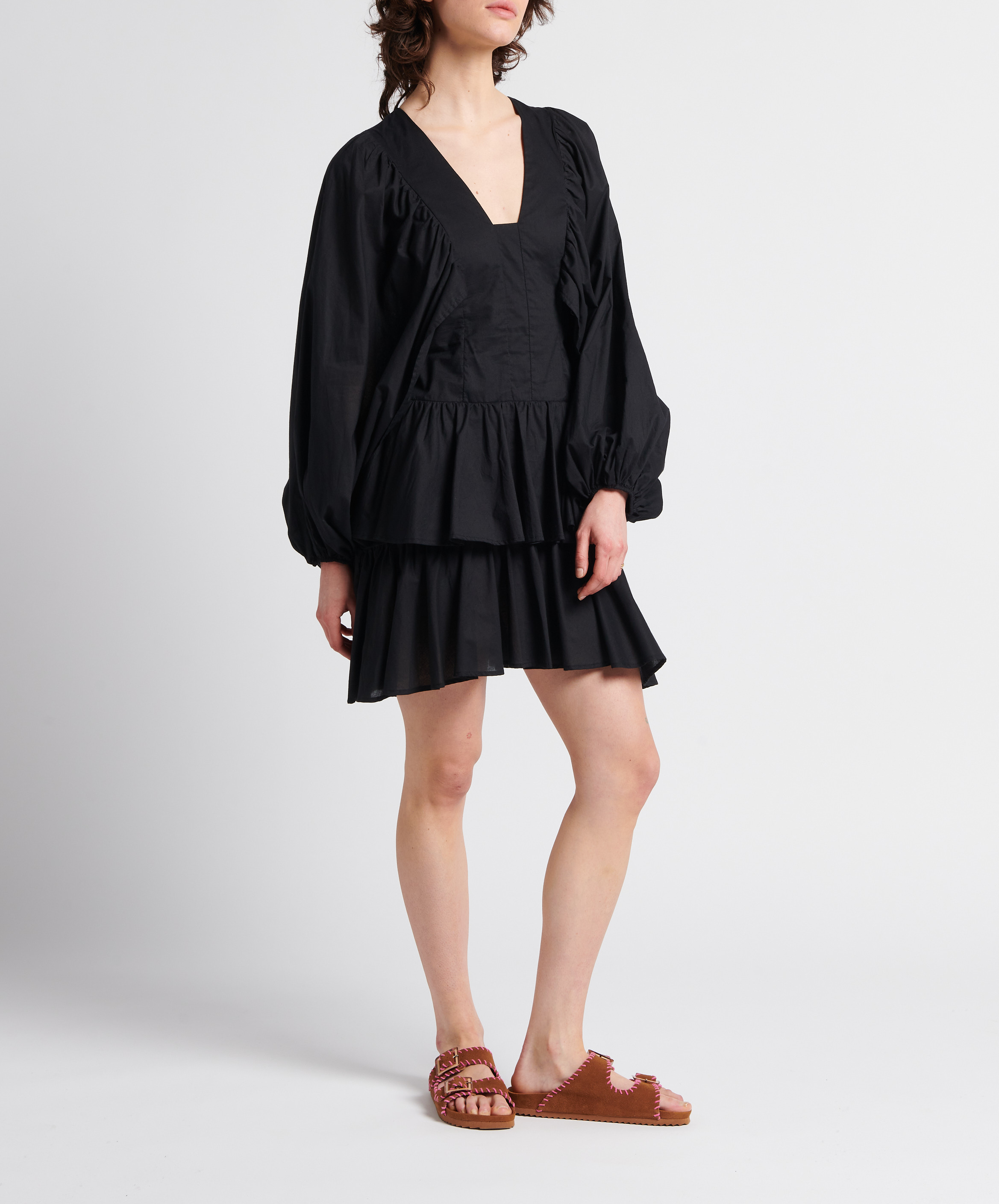 Mules plates en cuir velours COLORS OF CALIFORNIA Beige