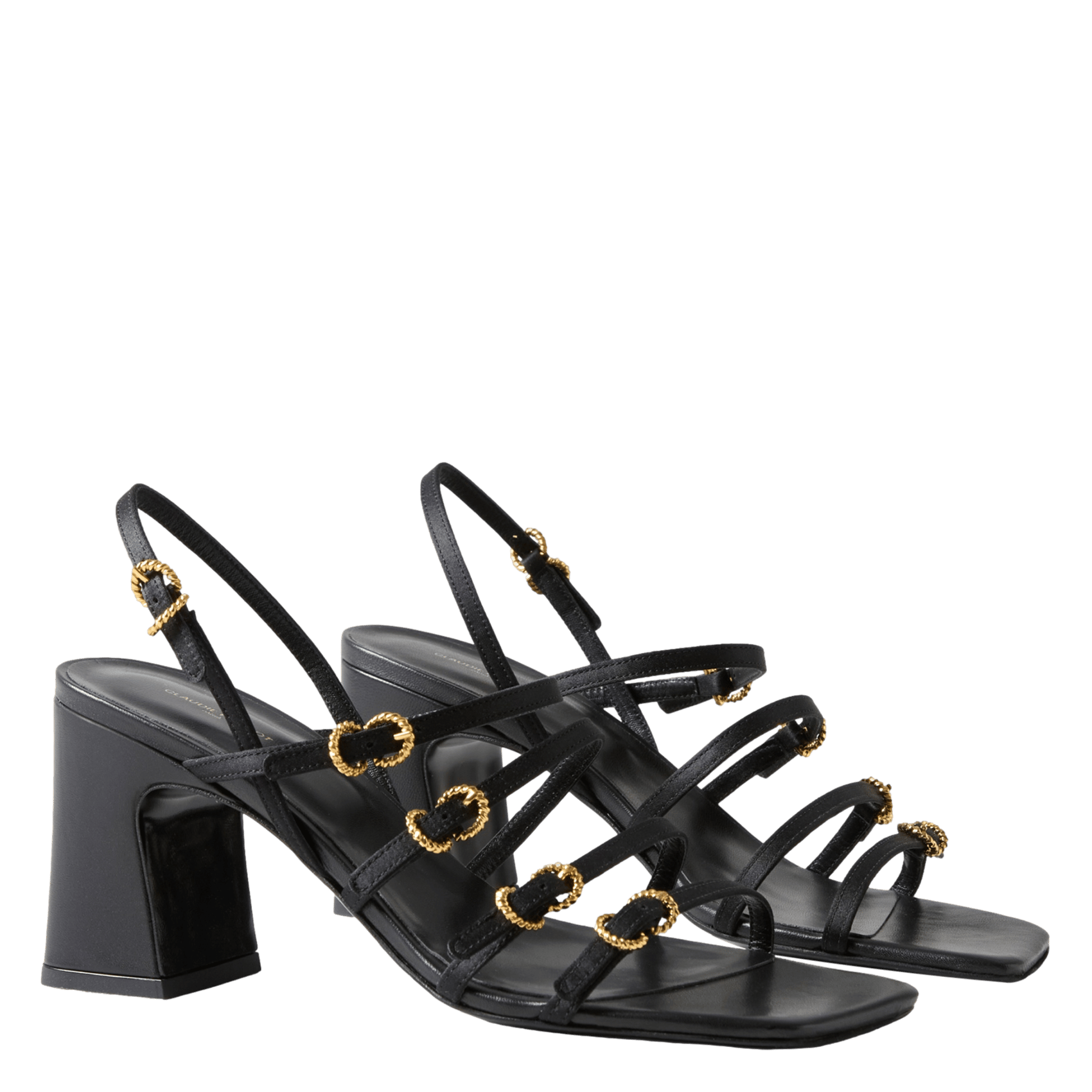 Heeled leather sandals CLAUDIE PIERLOT Black