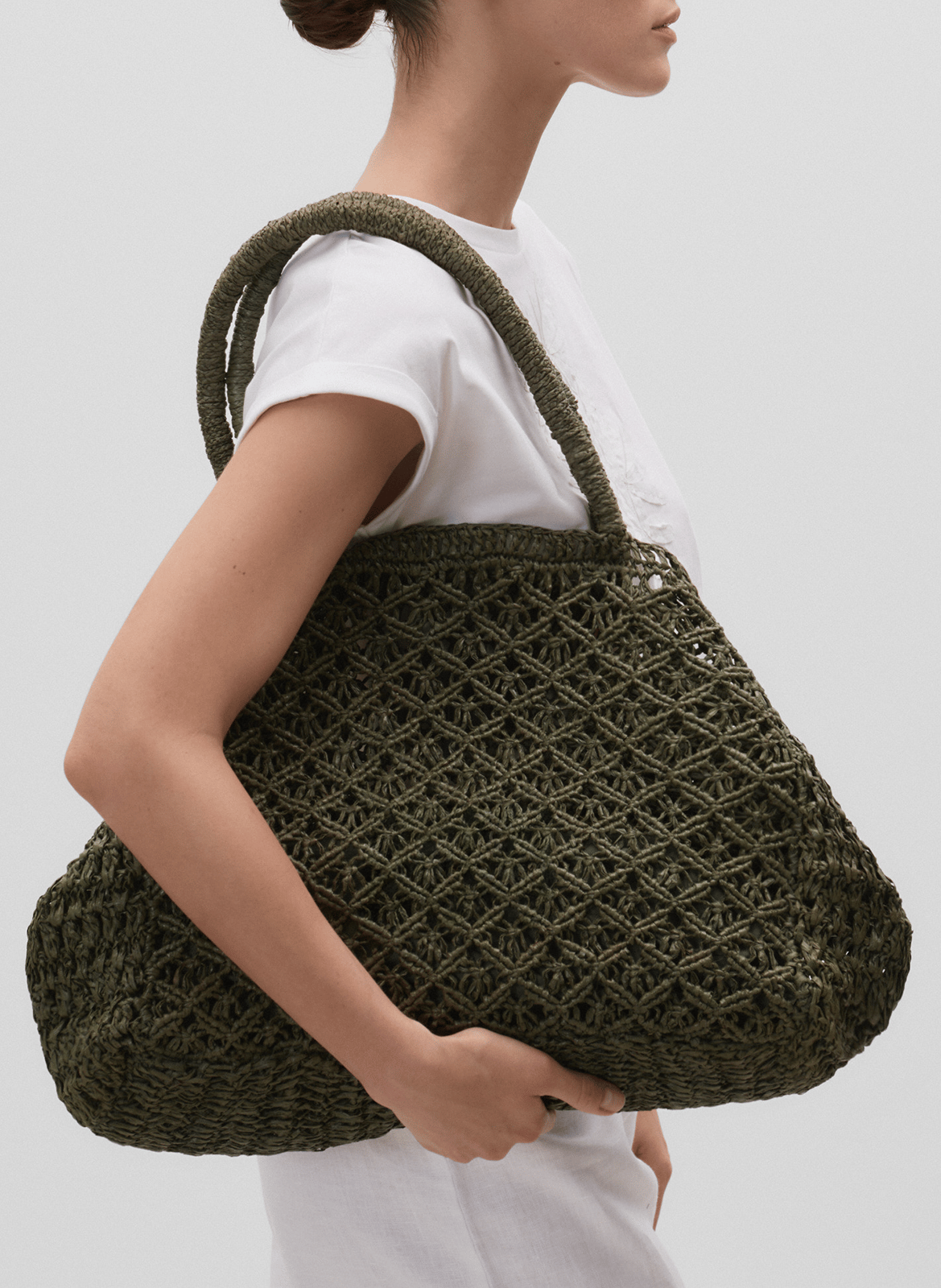 Sac épaule raphia SIMORRA Vert