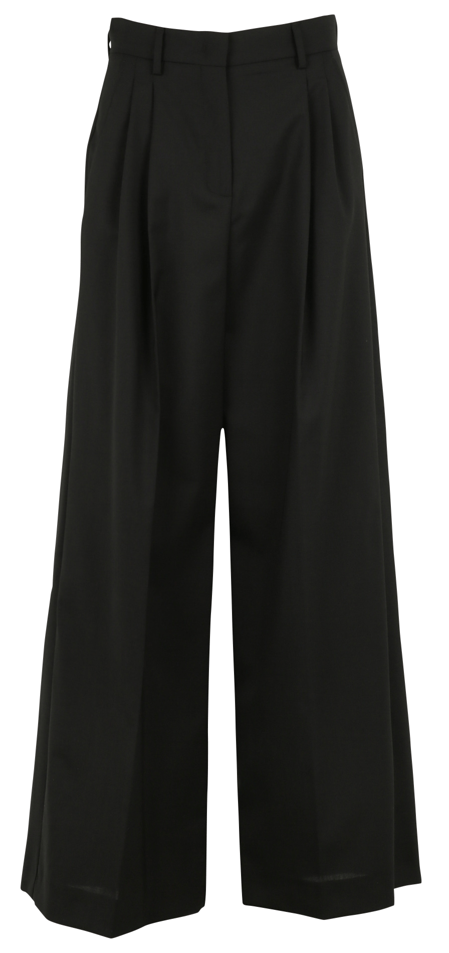 Pantalon large à plus en laine MAX MARA WEEK END Noir