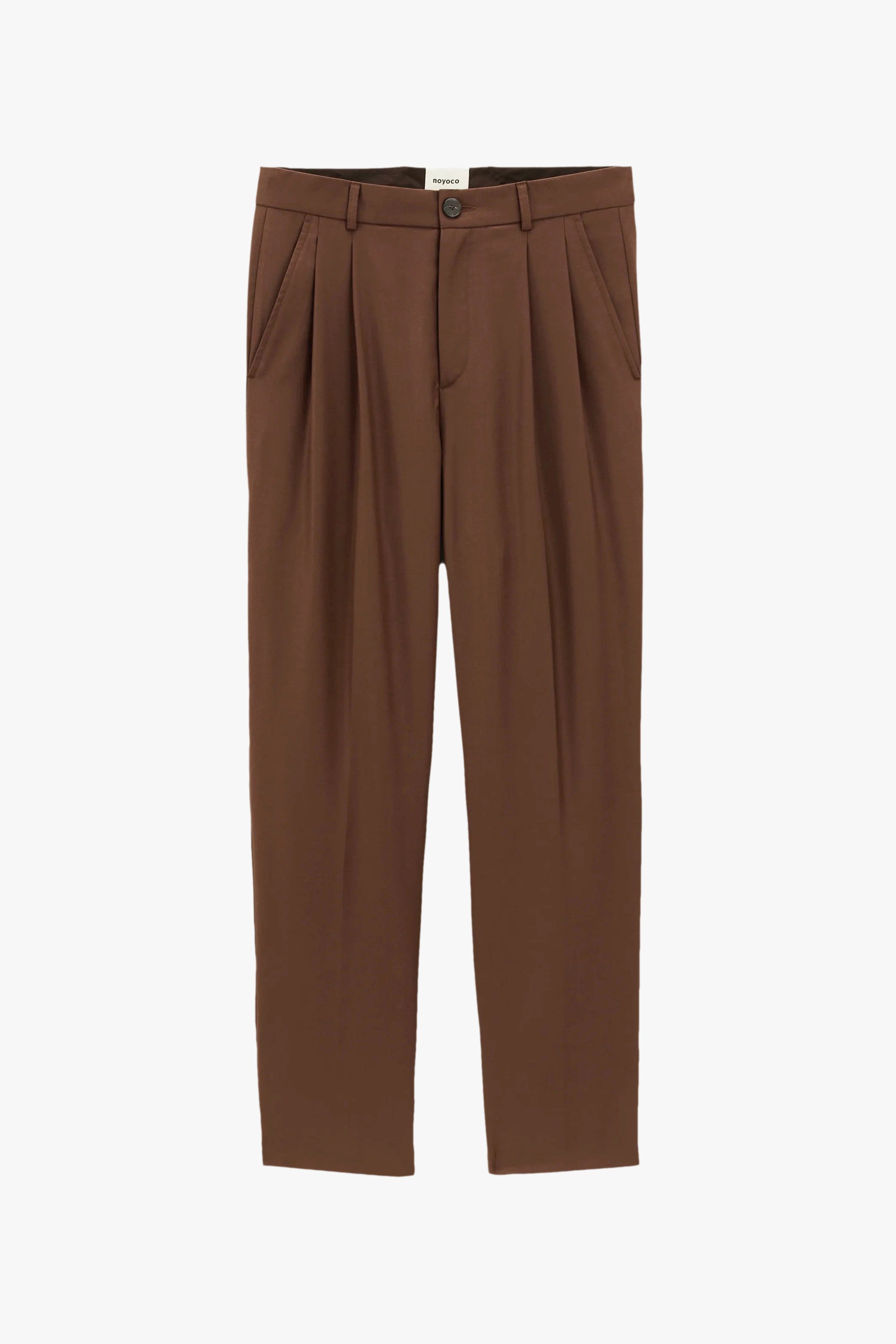 Wide-leg pleated trousers Lotten Noyoco Brown