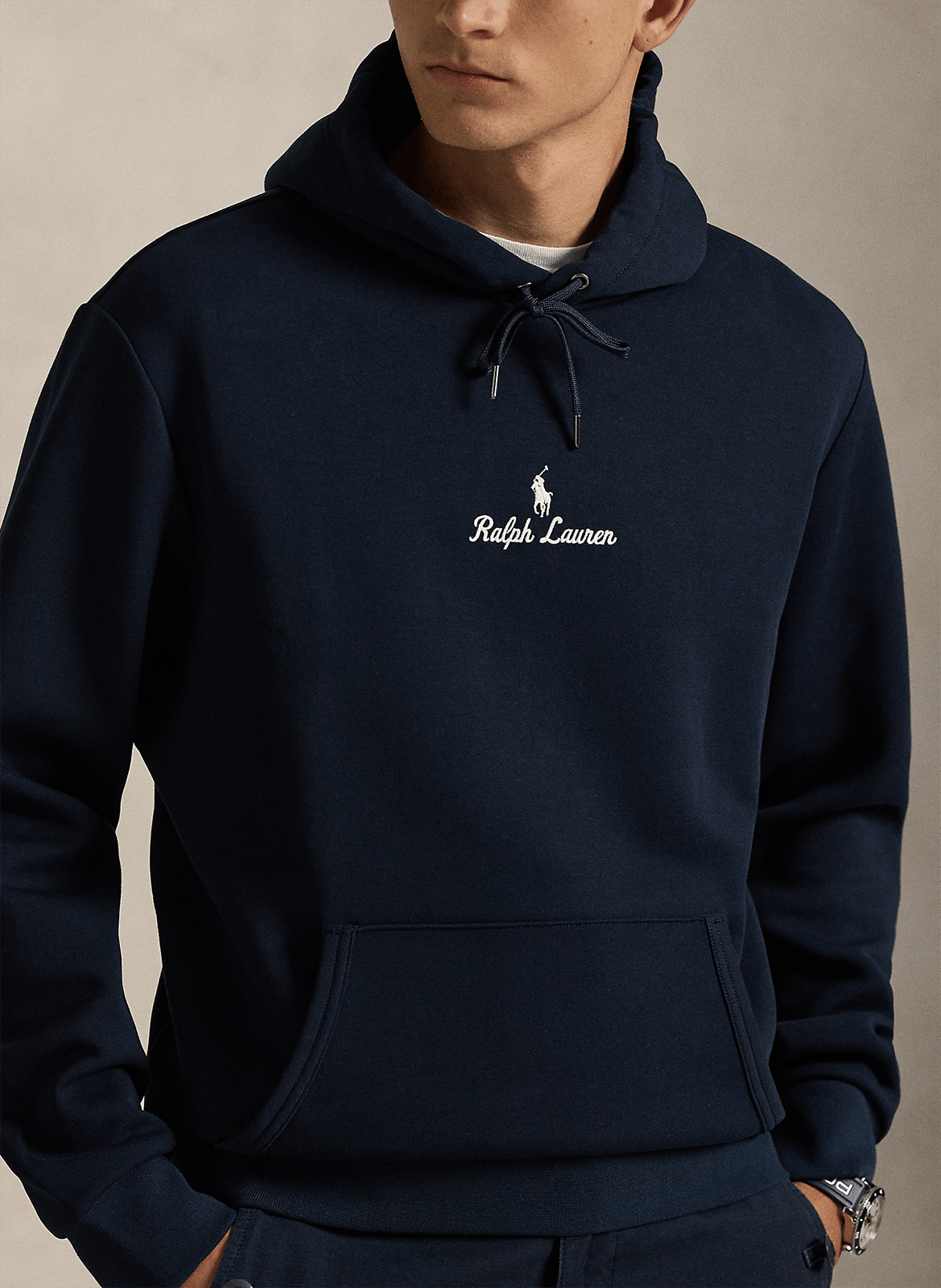 Sweat uni à capuche avec broderie POLO RALPH LAUREN Blauw