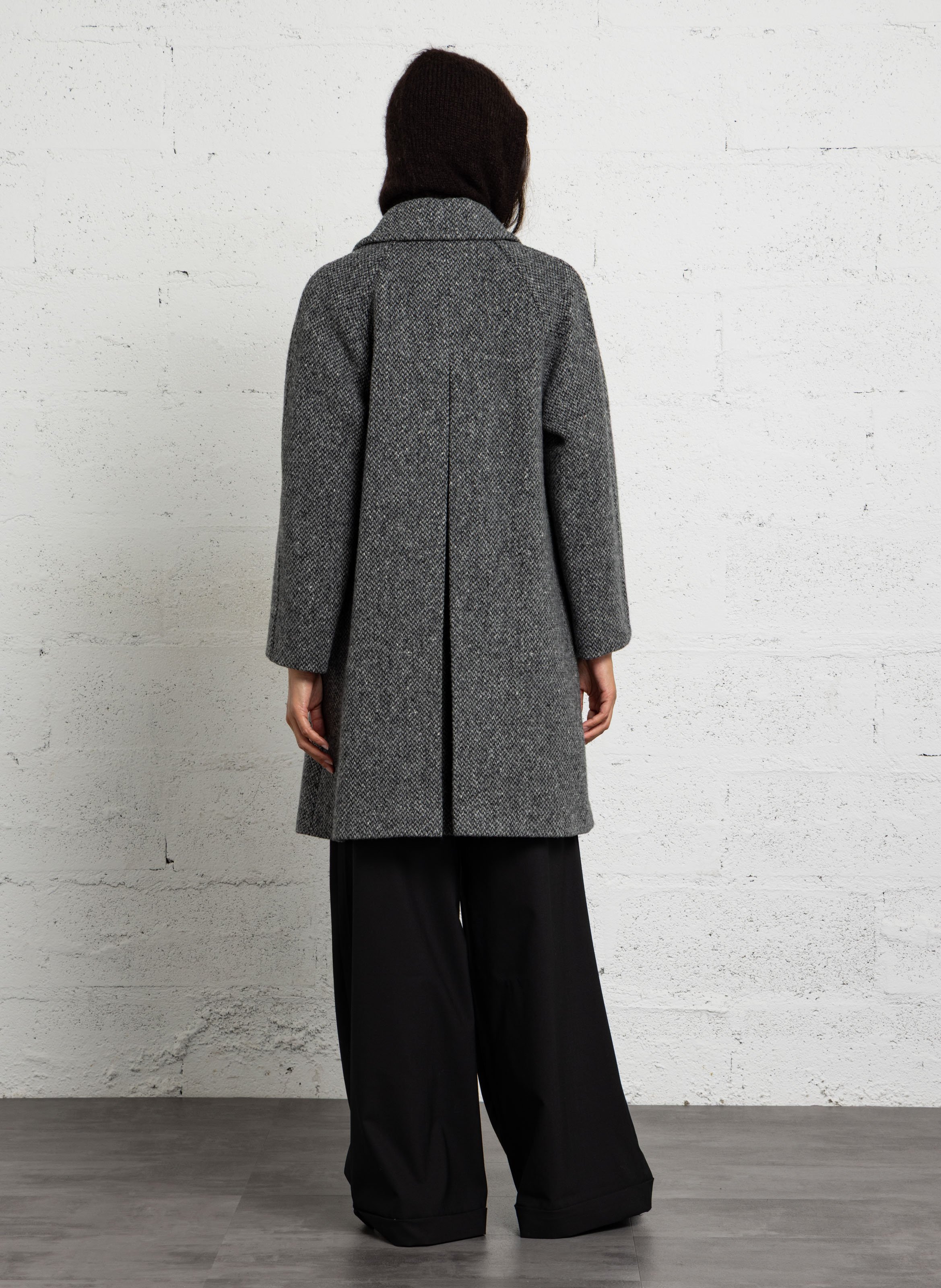 Wollmix-Mantel mit Reverskragen MAX MARA WEEK END Schwarz