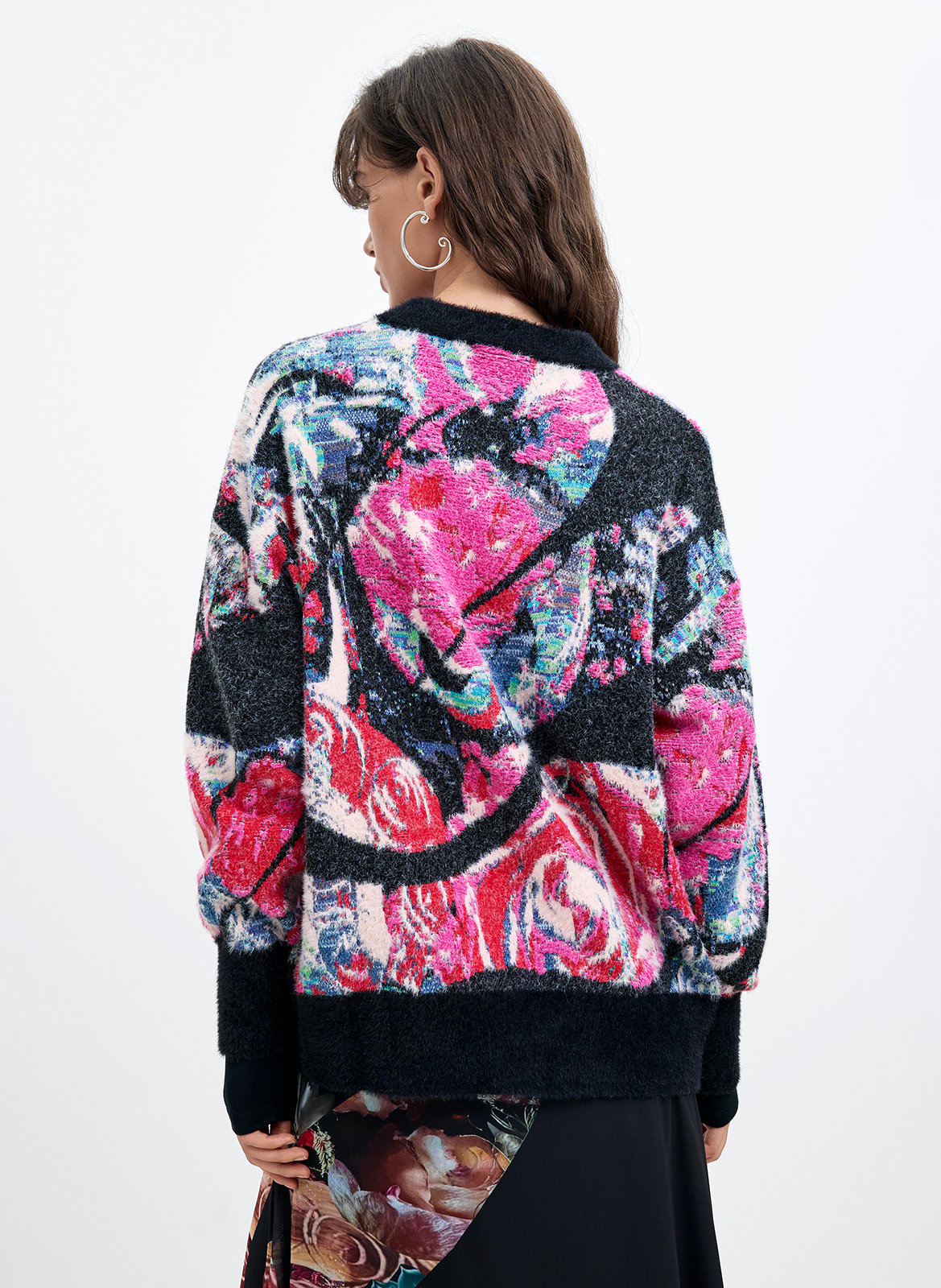 Pull col rond en coton mélangé DESIGUAL Noir