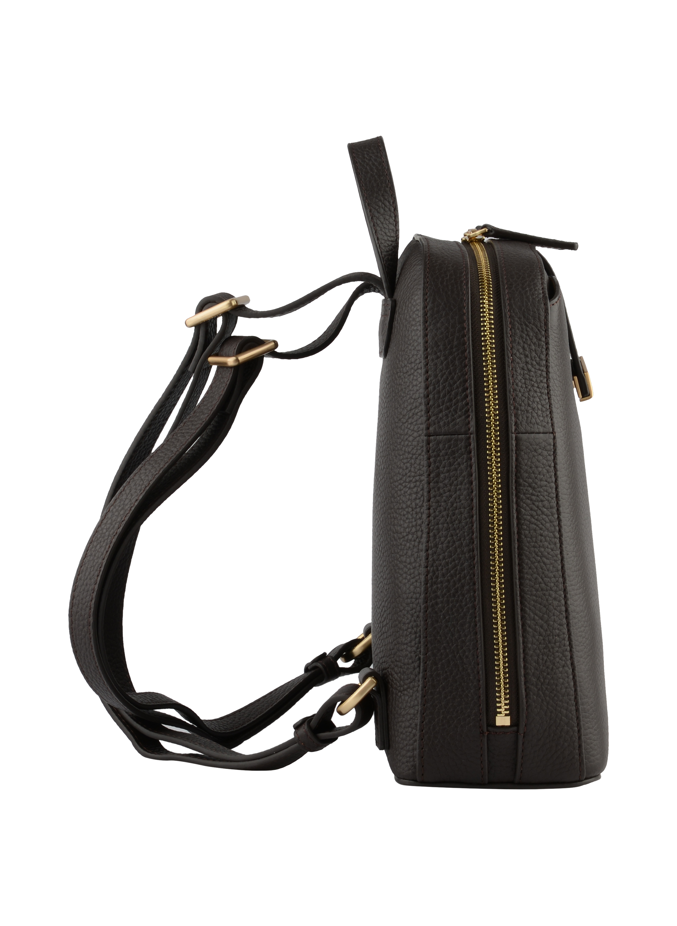 Calfskin leather backpack | Brown POURCHET Women