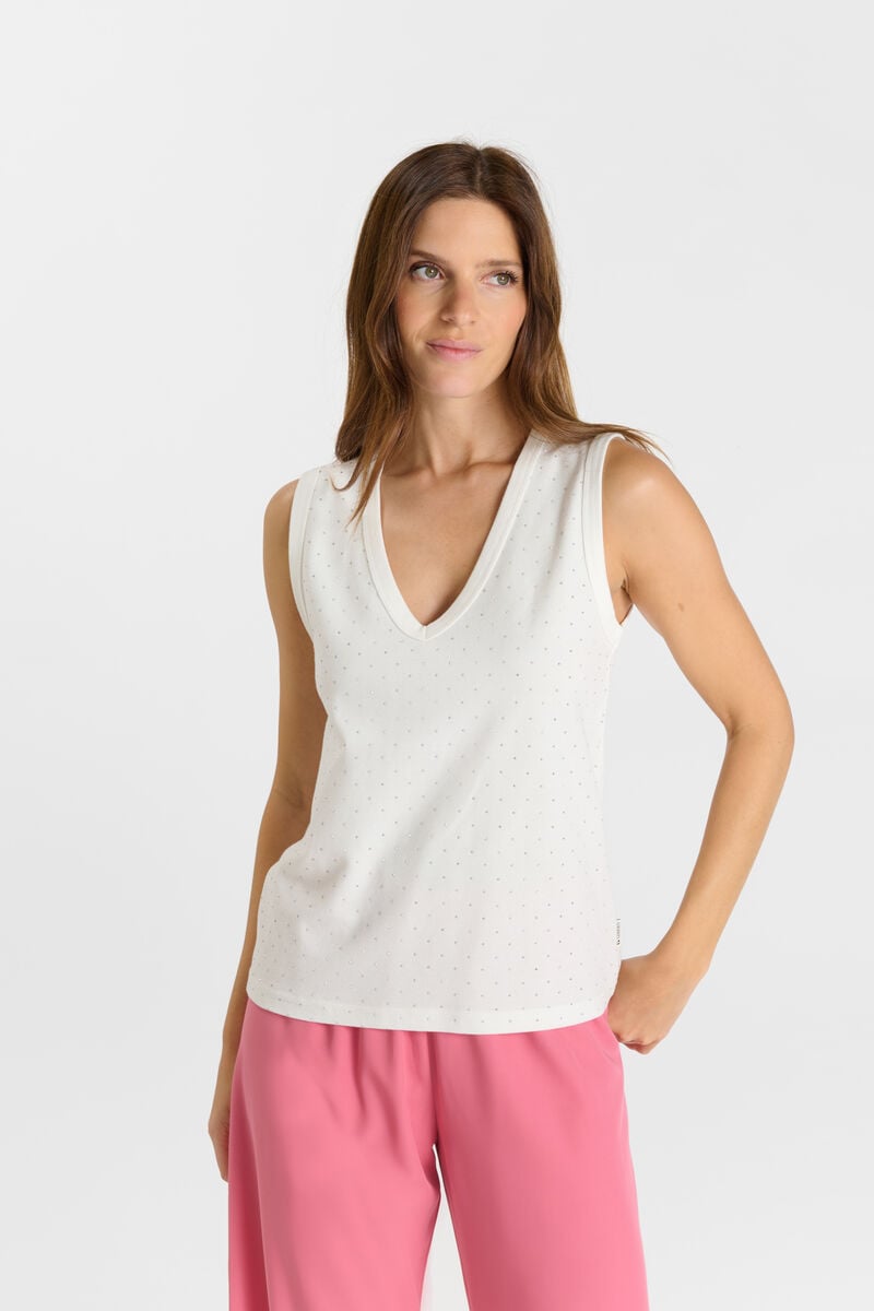 V-neck tank top LE TEMPS DES CERISES White