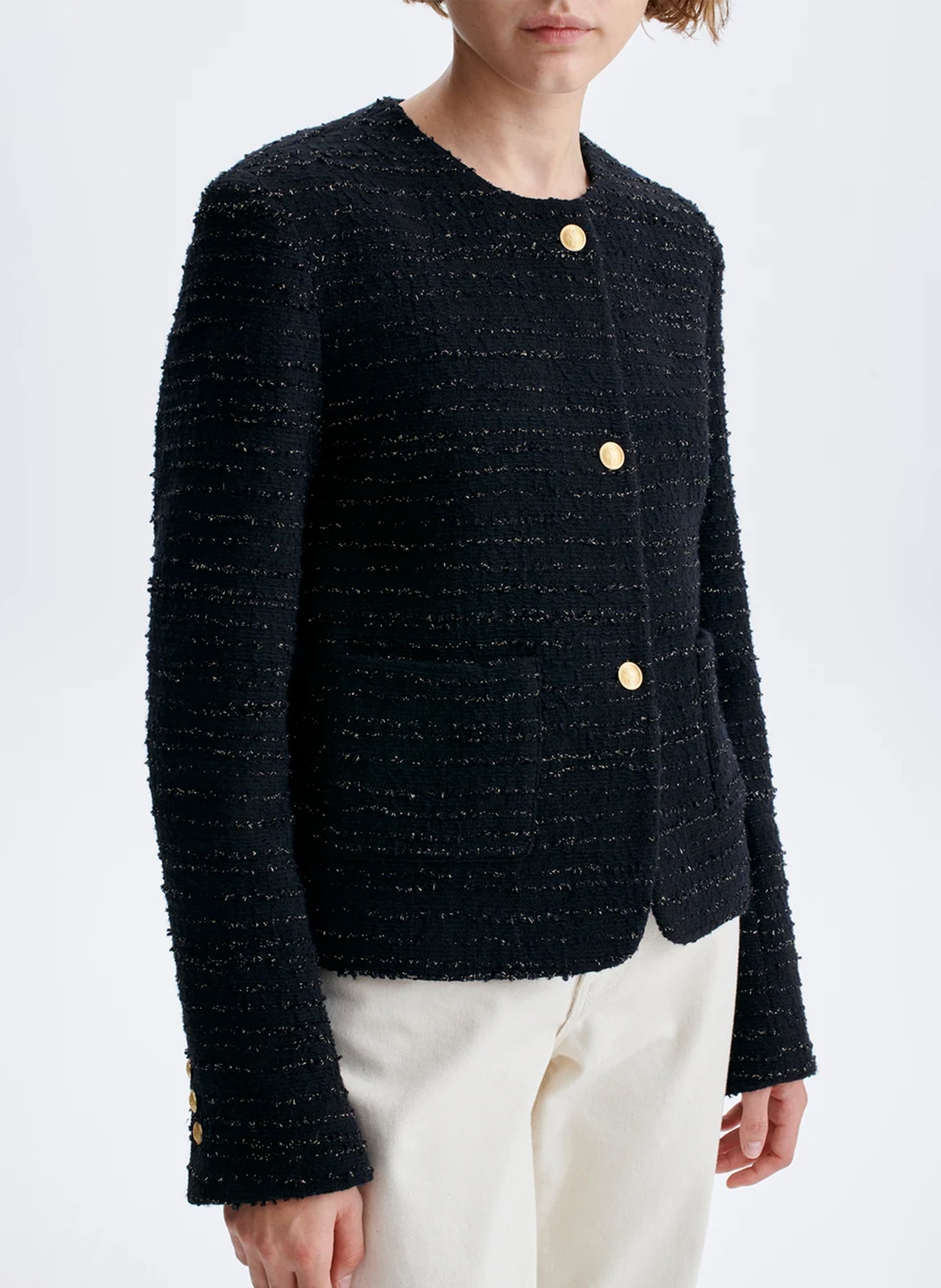 Tweed-Jacke mit Rundhalskragen VANESSA BRUNO Schwarz