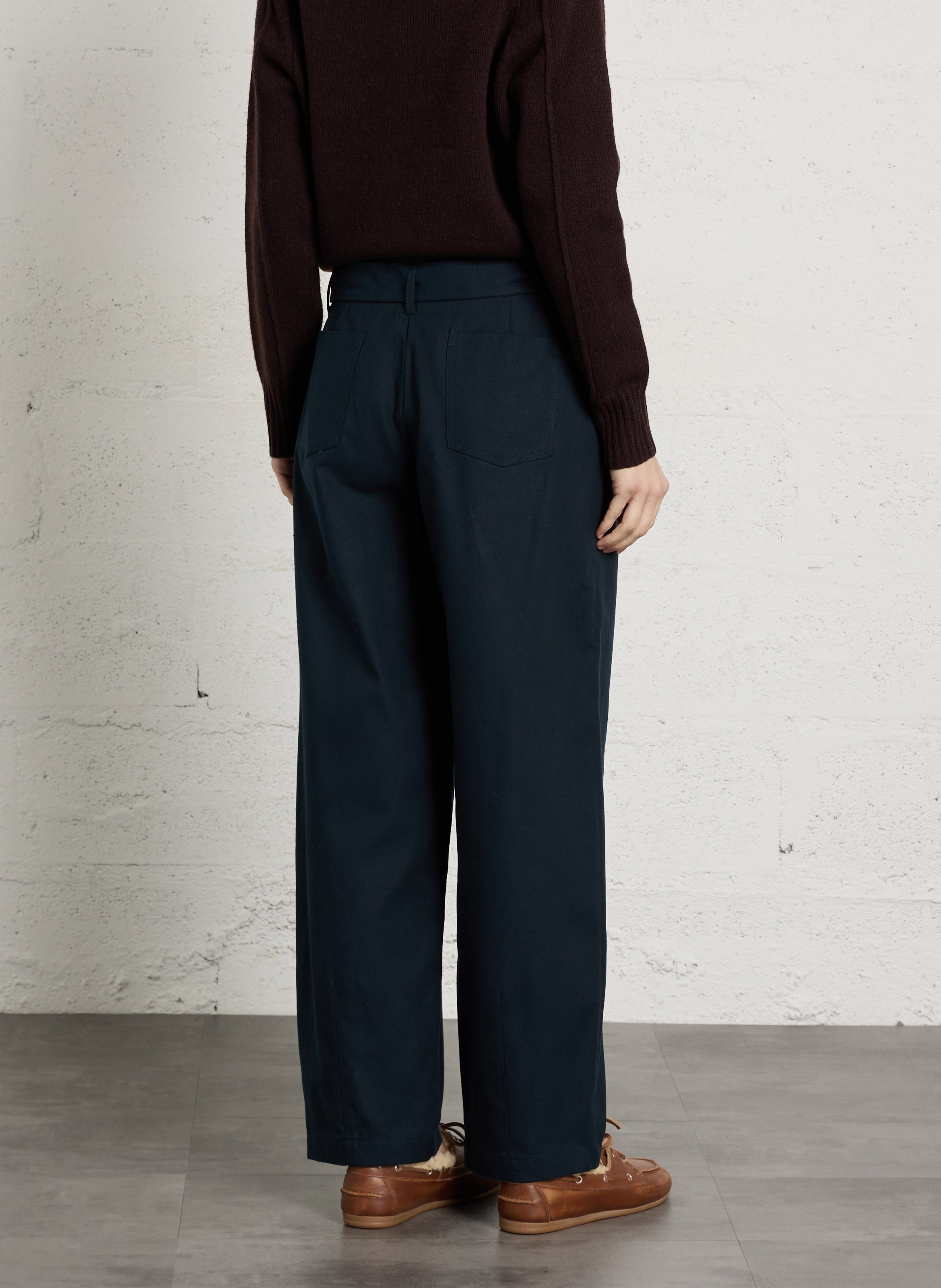 Straight bow trousers SEE U SOON Blue
