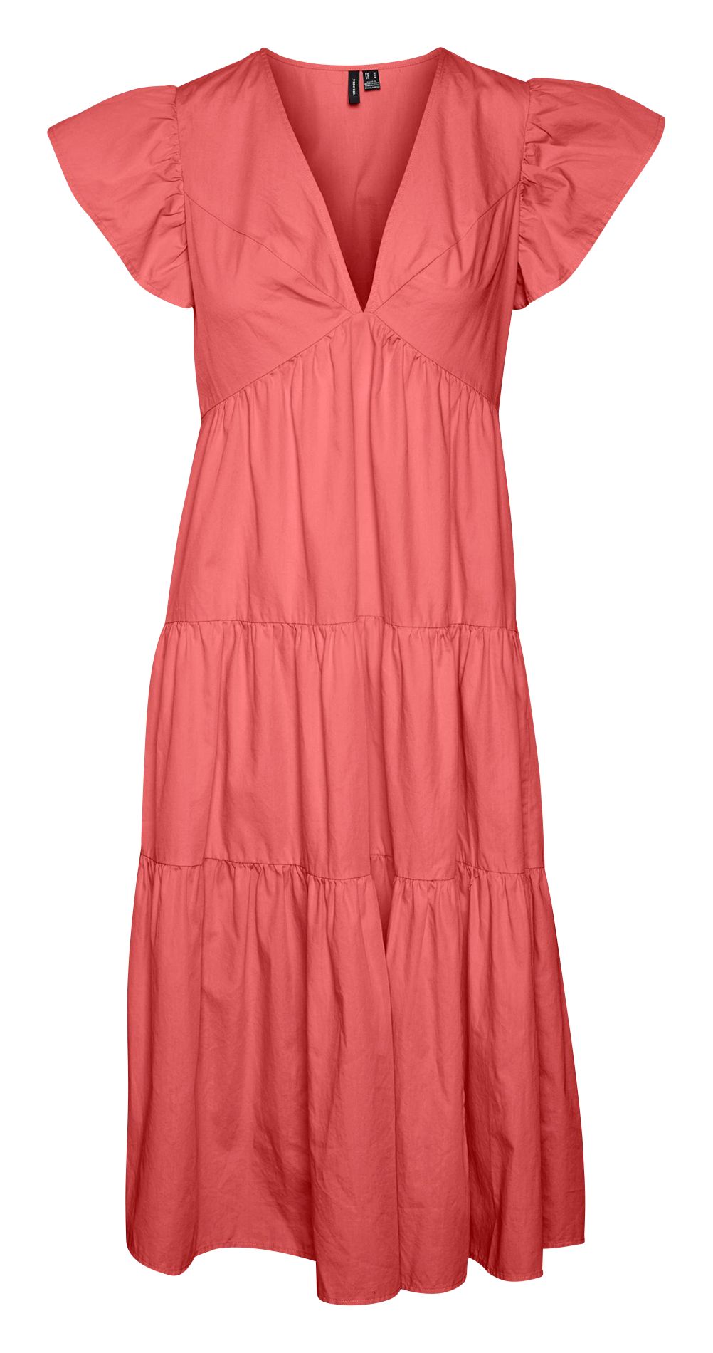 Flared cotton V-neck midi dress VERO MODA CURVE
