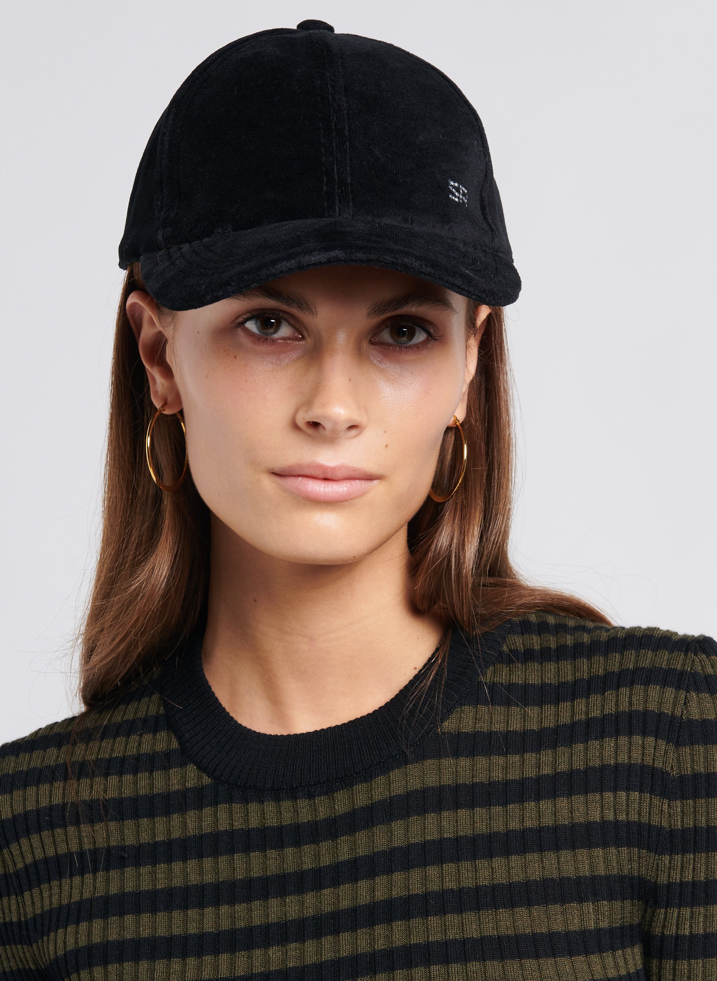 Womens black 2024 suede cap