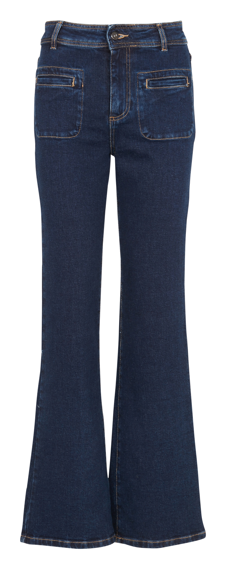 High-rise cotton-blend bootcut jeans LA FEE MARABOUTEE Blue