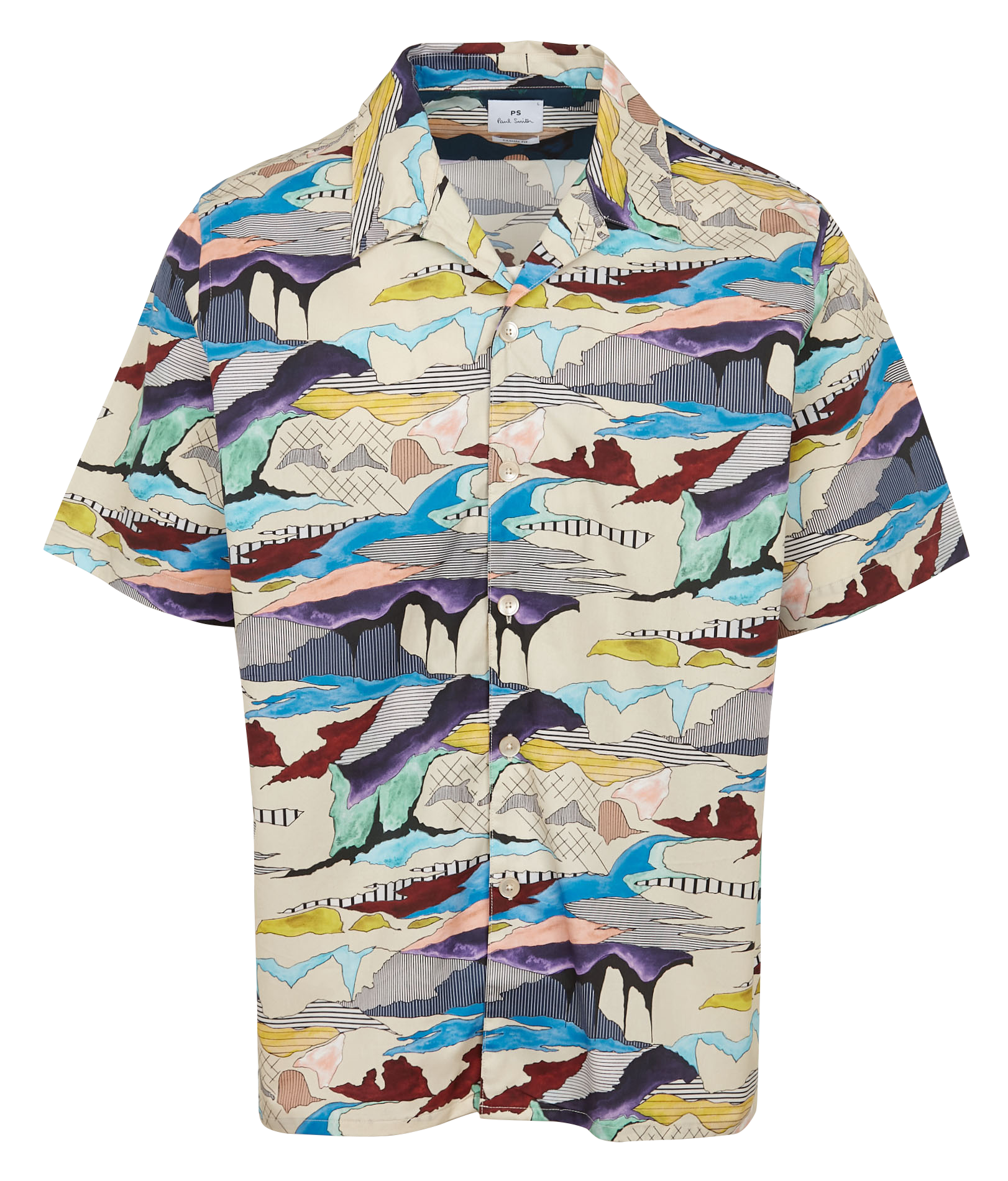 Printed cotton shirt with Cuban collar PAUL SMITH White