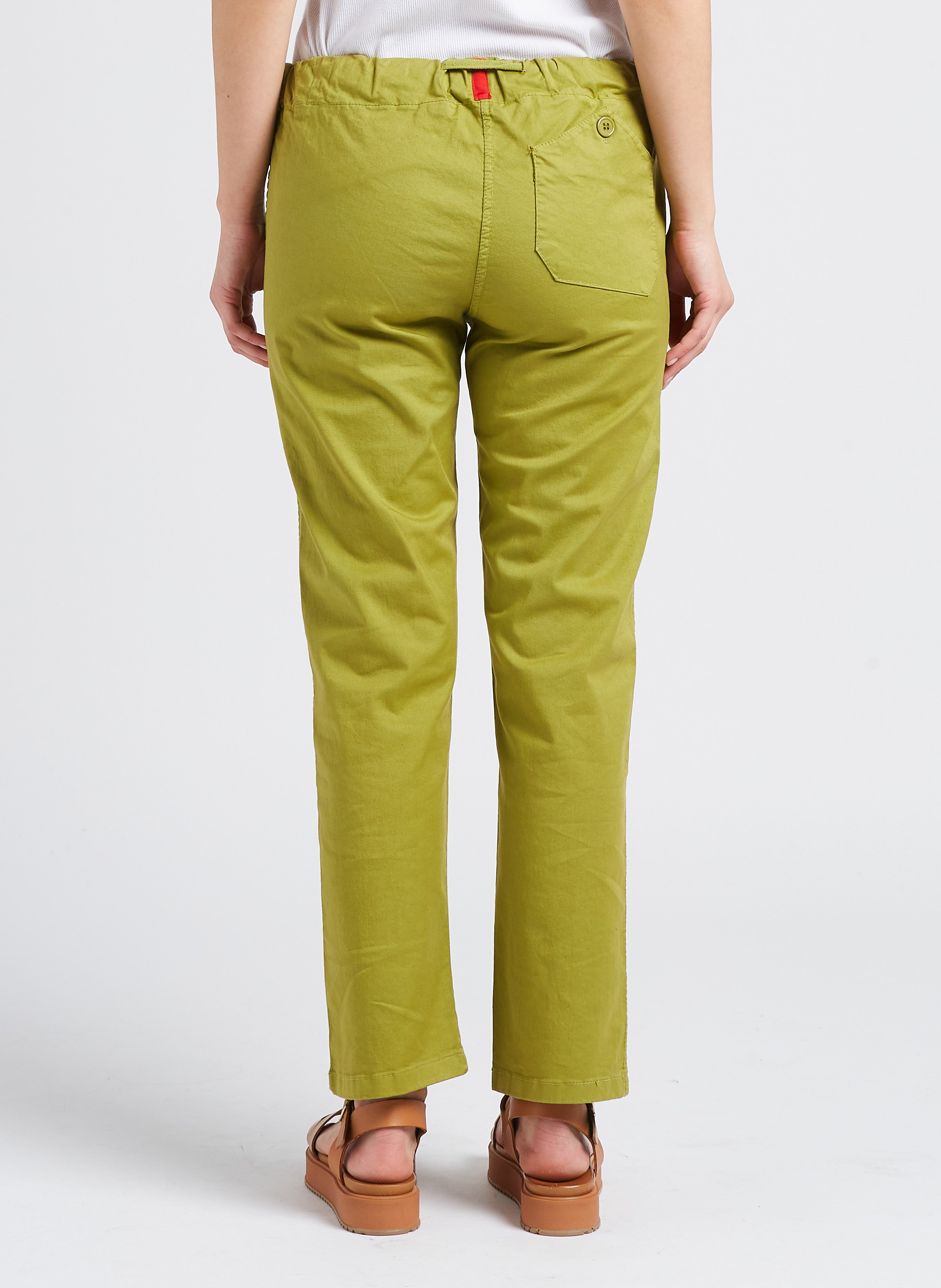 Cotton-blend carrot pants with ties DR BLOOM Green