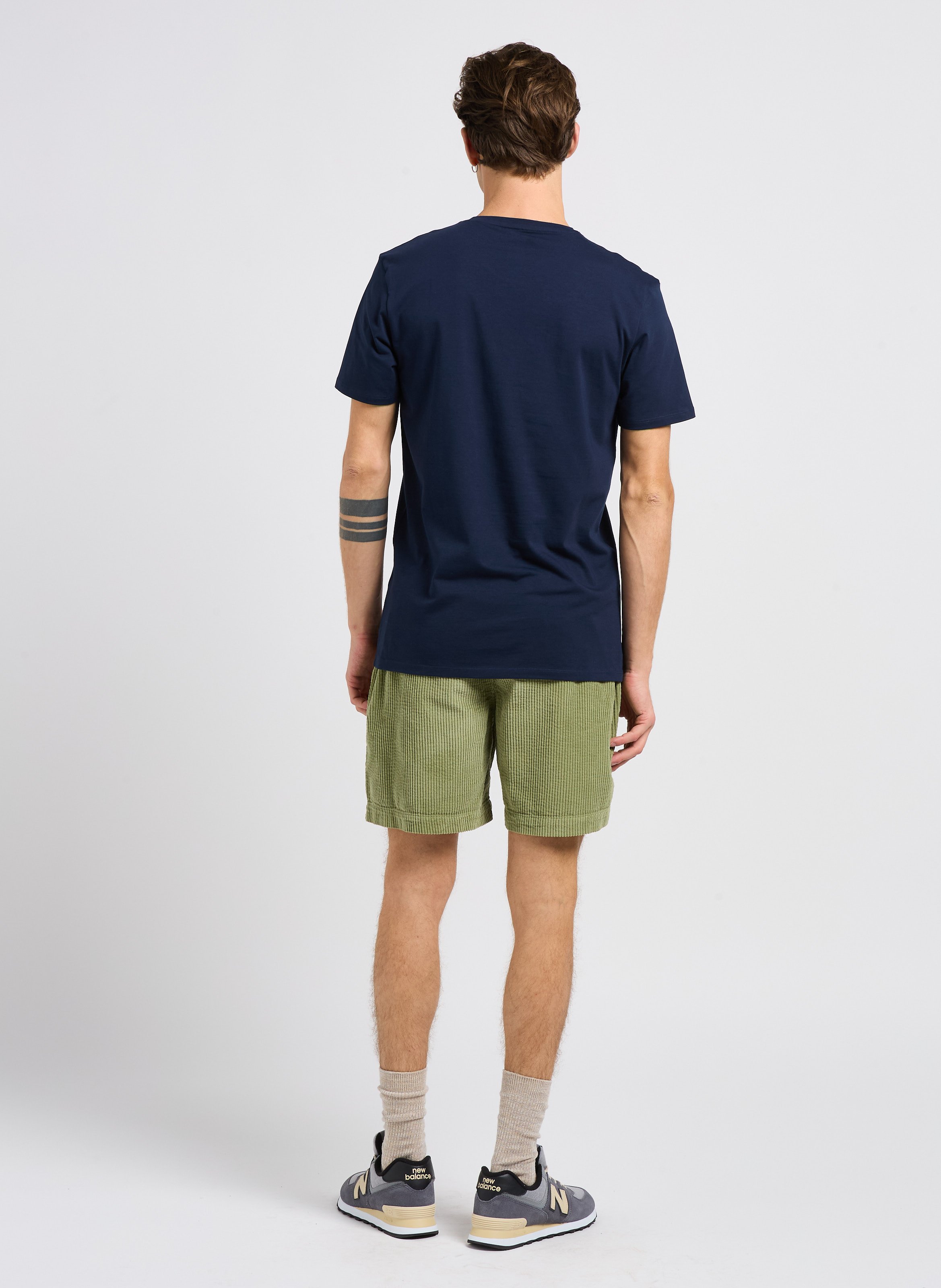 Short-sleeved organic cotton blend t-shirt SELECTED Blue